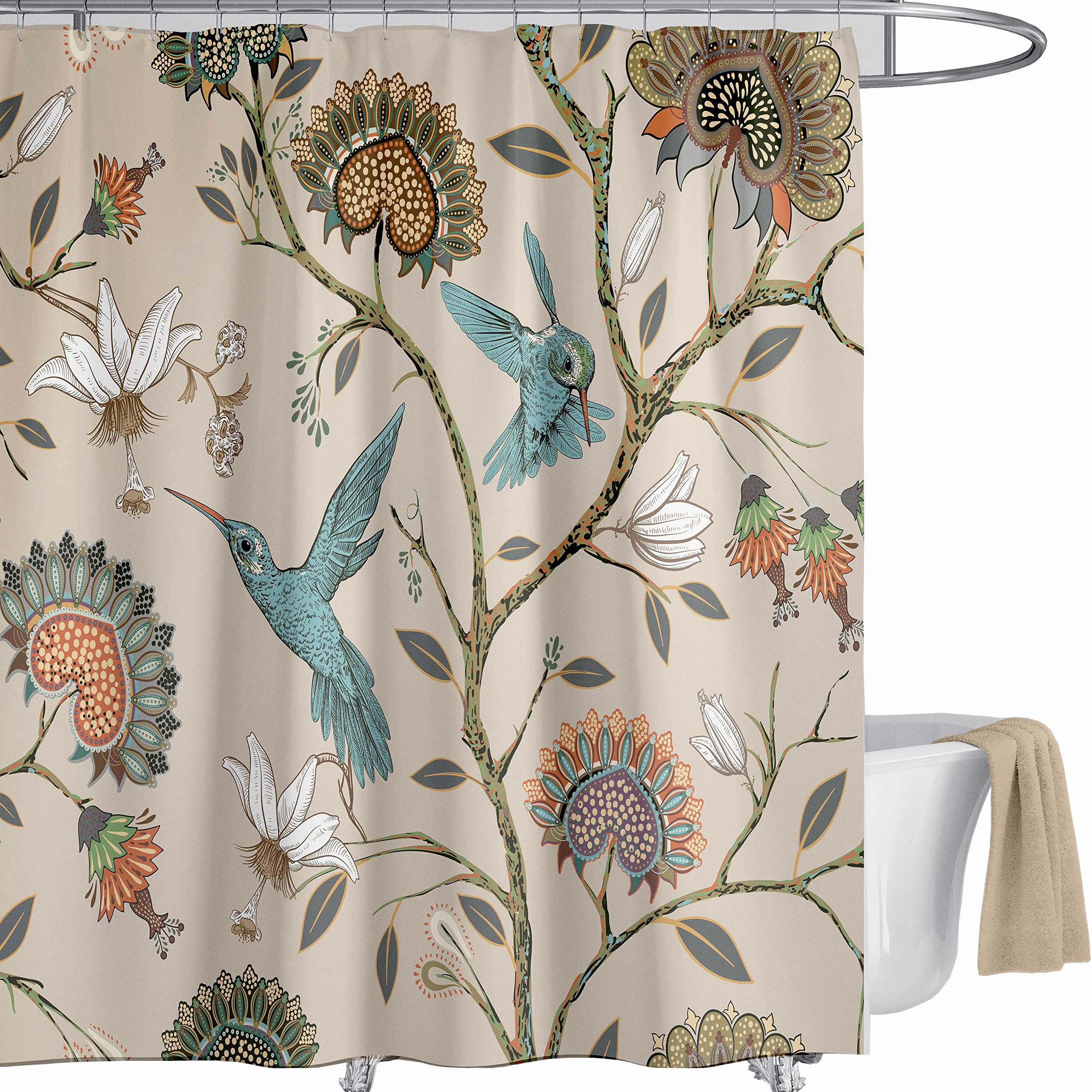 Coonoor Duschvorhang Waschbar Duschvorhang mit Blumenmuster günstig online kaufen