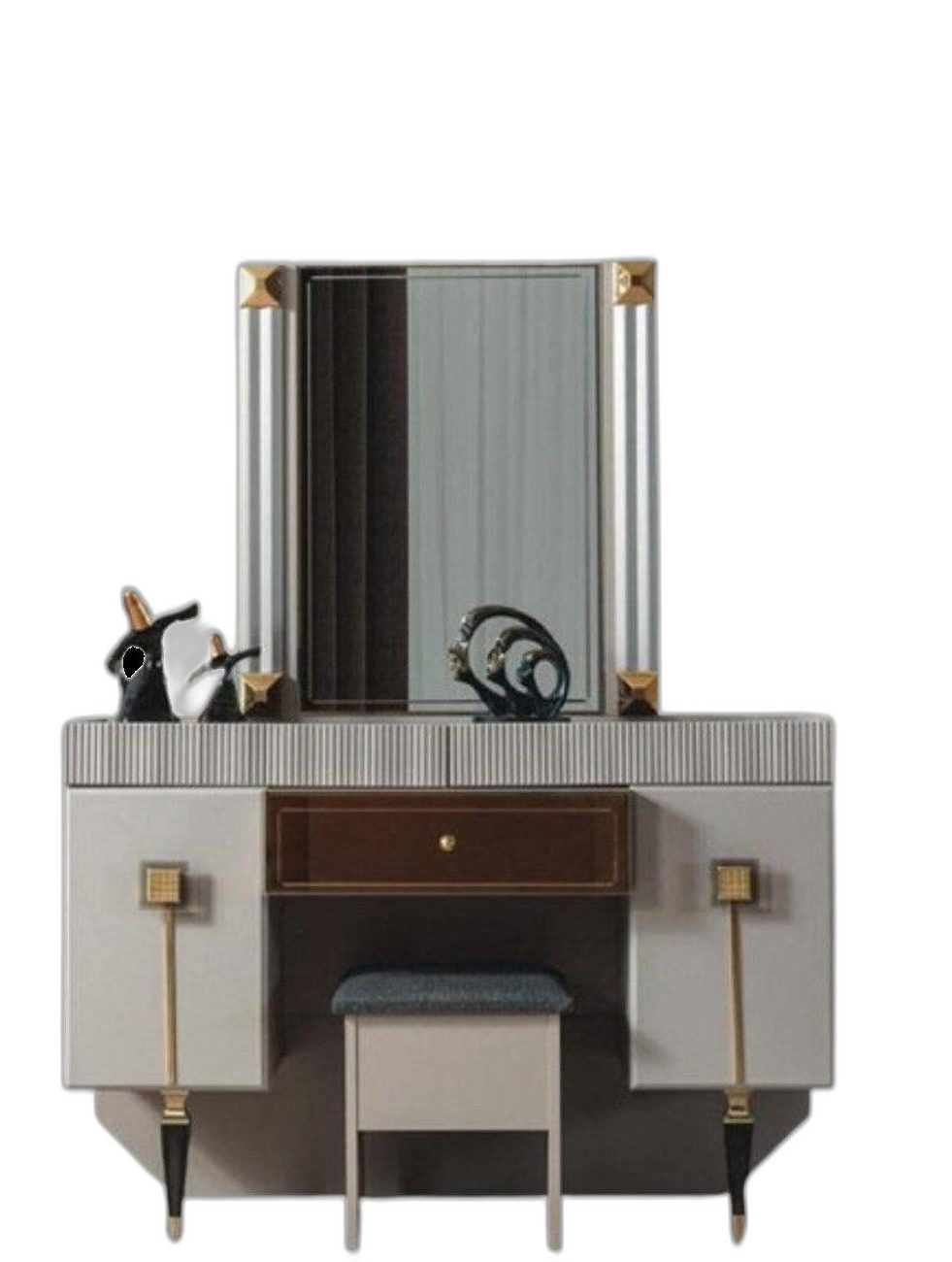 Schminktisch Zeitgemäße Schlafzimmer Holz Möbel Kosmetiktisch Sitzbank Spiegel Set