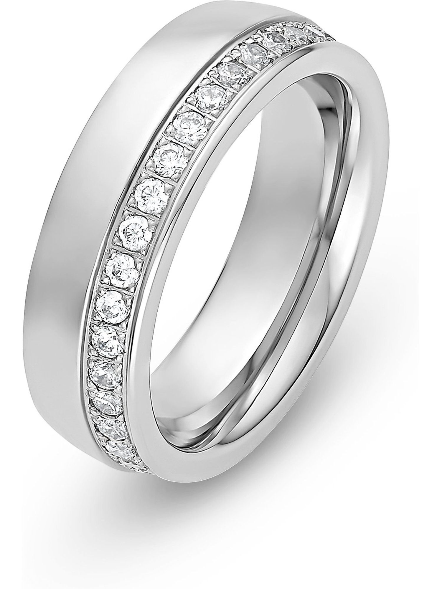 CHRIST Fingerring CHRIST Damen-Damenring Edelstahl 40 Zirkonia, Zirkonia