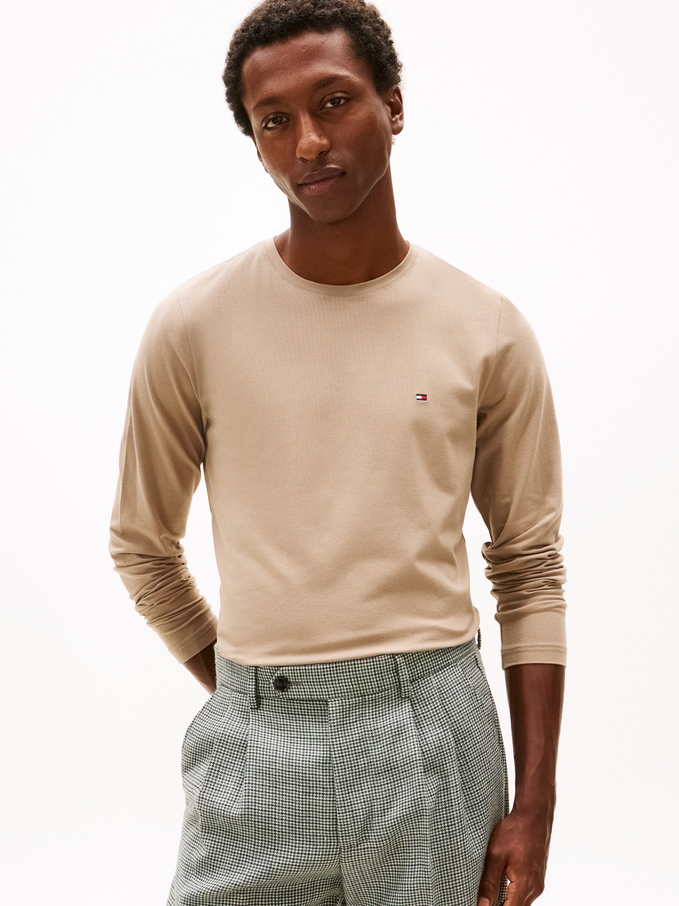 Tommy Hilfiger Langarmshirt STRETCH SLIM FIT LONG SLEEVE aus Baumwollstretch