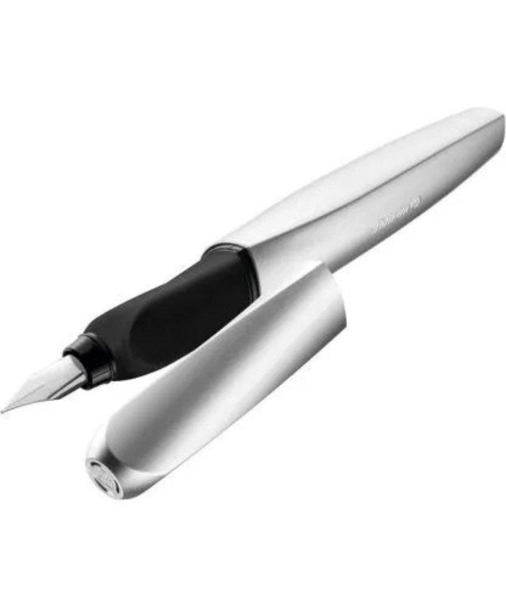 Pelikan Füllfederhalter Pelikan Twist Patronenfüller silber, (packung, 1-tlg., Füller), Standard-Tintenpatronen