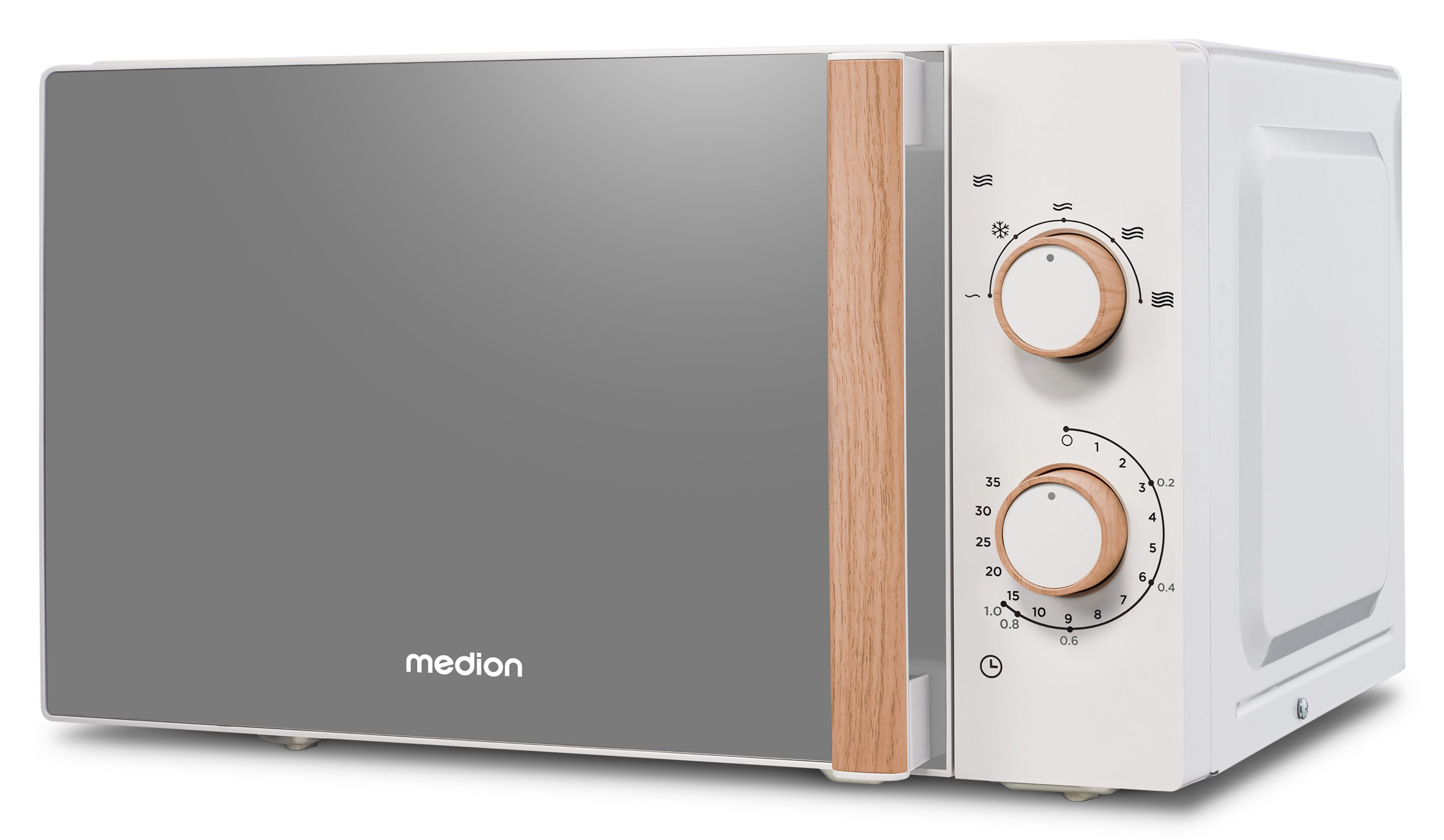 Medion® Mikrowelle MD 10596, Mikrowelle, 20 l, Auftaufunktion, Holzoptik