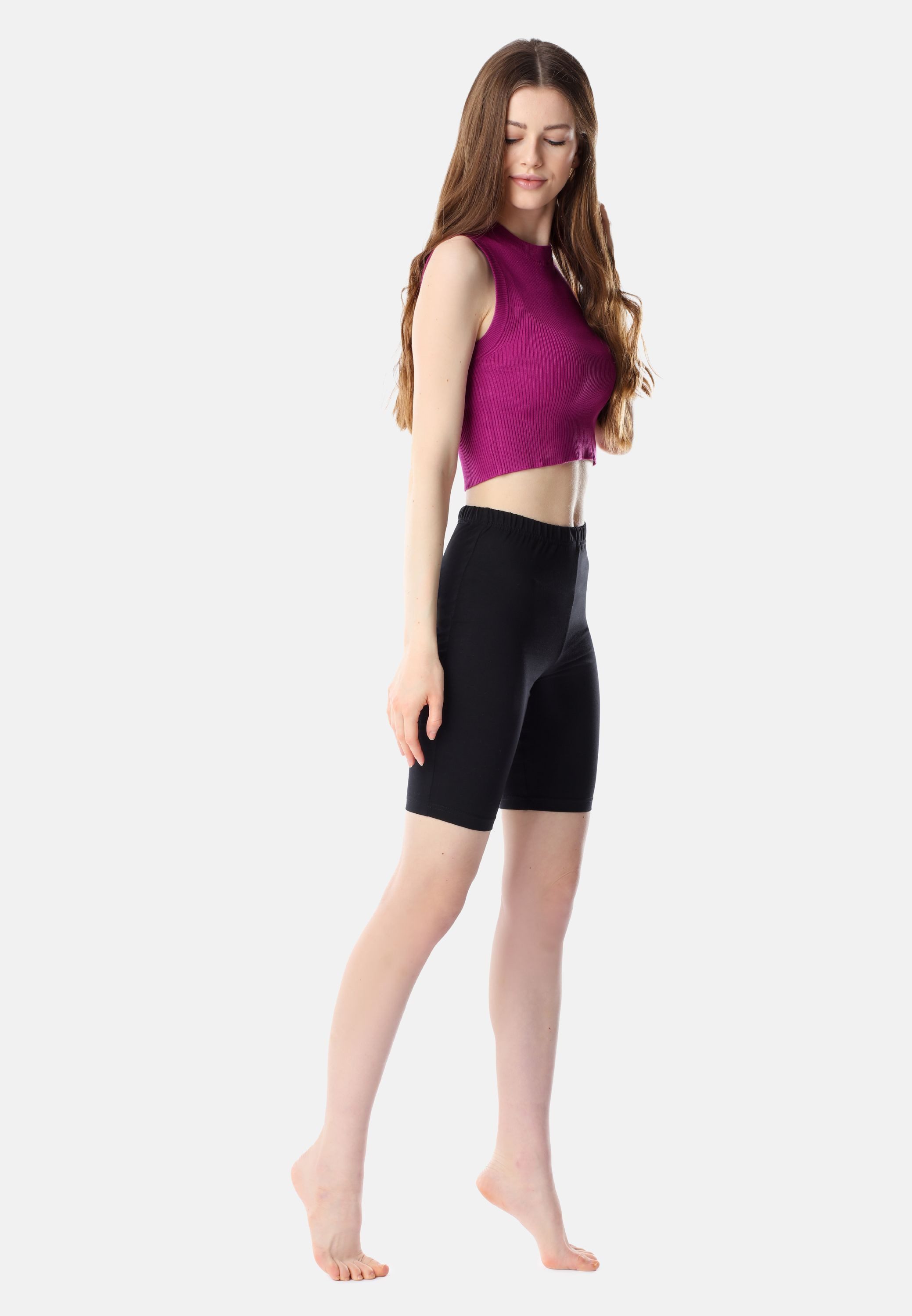 Bellivalini Leggings Damen Kurze Leggings aus Baumwolle BLV50-200 (1-tlg) elastischer Bund