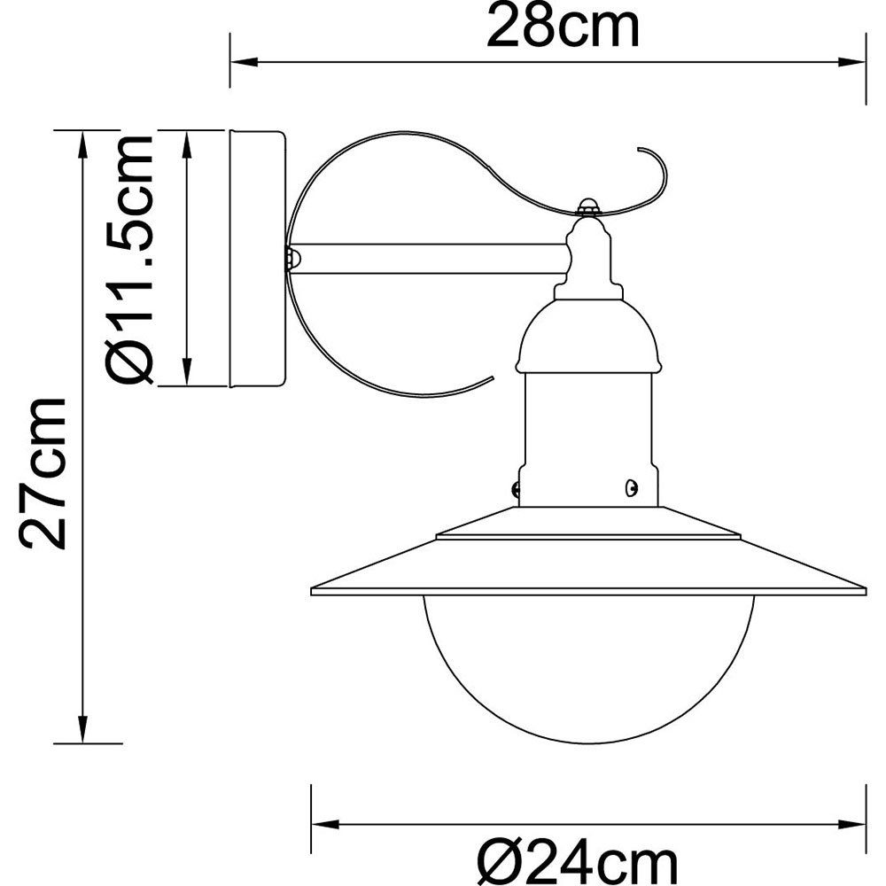 etc-shop Außen-Wandleuchte, Edelstahl Leuchtmittel nicht Außenwandleuchte inklusive, Wandlampe Laterne Haustürlampe