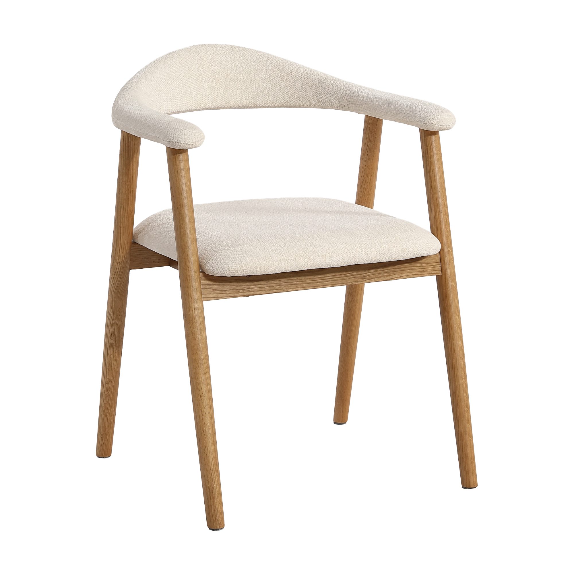 LIM HOME Esszimmerstuhl EIKRA Massivholz Eiche (Packung, 1 St), FSC®-zertifiziert, Chenille-Bezug, Armlehnen