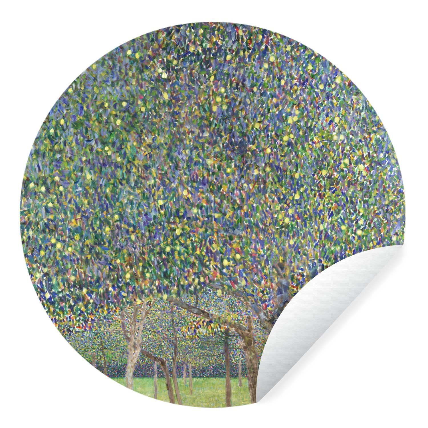 MuchoWow Wandsticker Ein Birnbaum - Gustav Klimt (1 St), Tapetenkreis für Kinderzimmer, Tapetenaufkleber, Rund, Wohnzimmer
