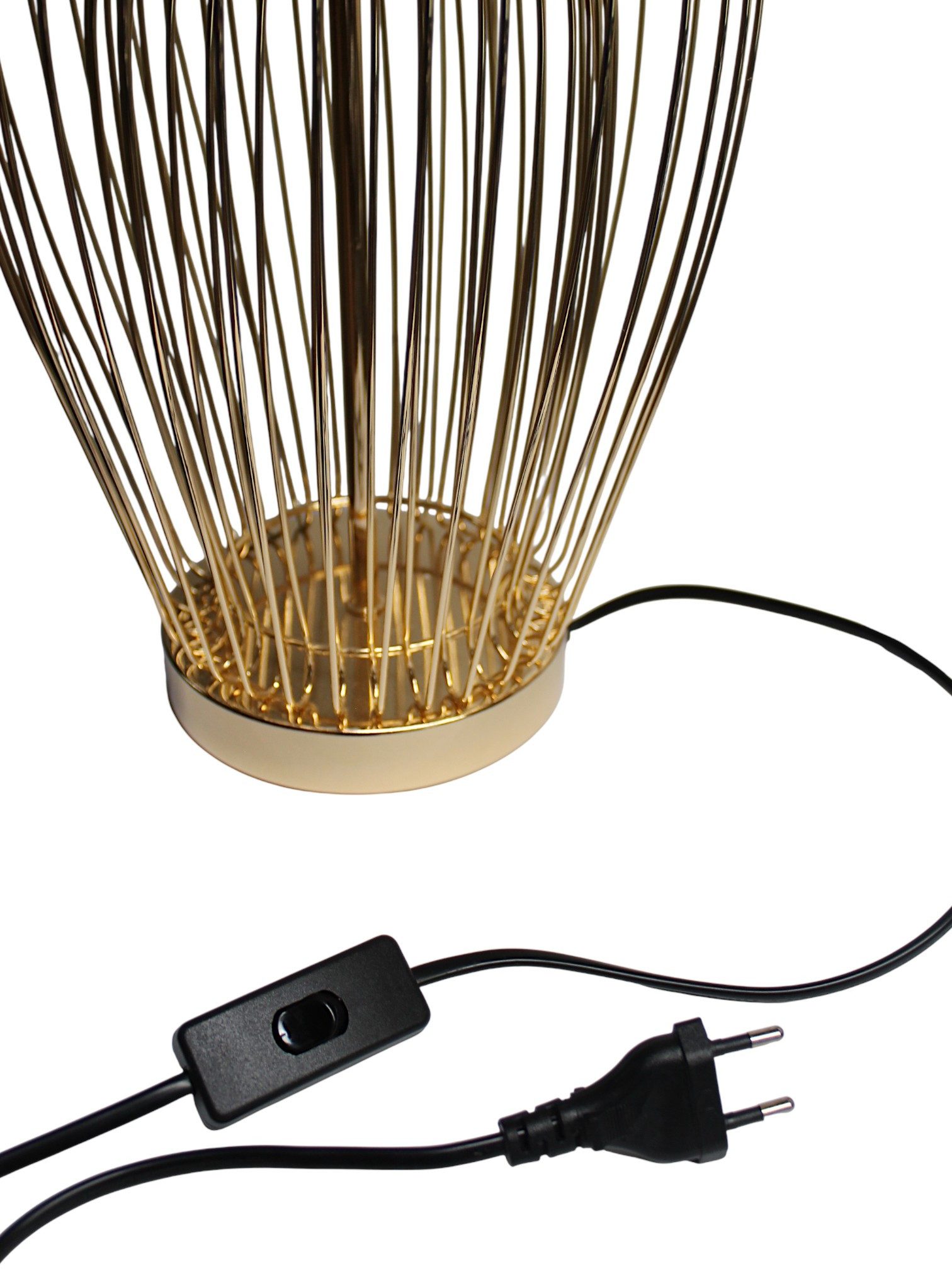 Arnusa Tischleuchte edle Tischlampe goldfarben 63 cm mit Schirm in schwarz Große Lampe, ohne Leuchtmittel, edle Beistell-Lampe
