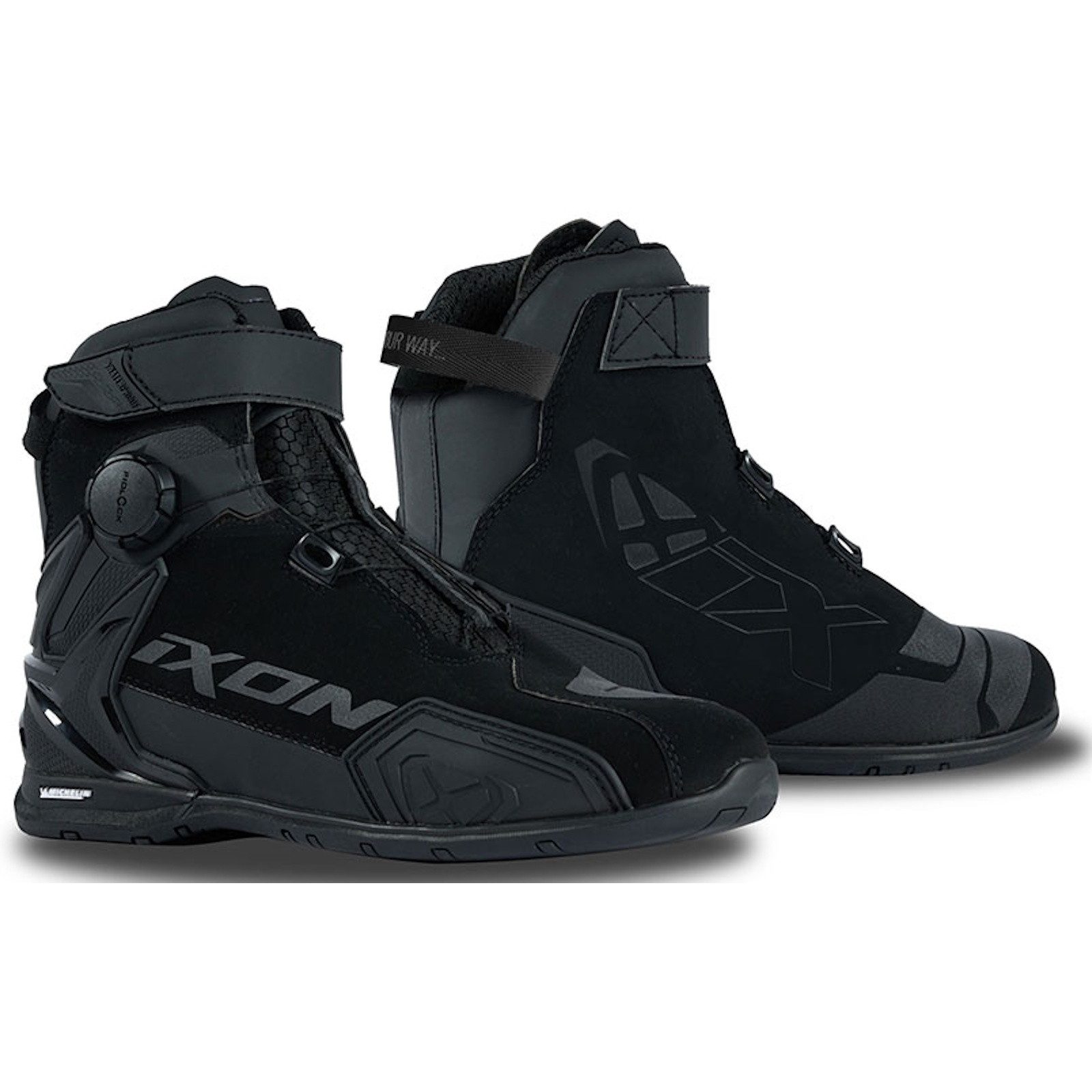 Ixon Ixon Bull 2 WP Motorradschuhe Schwarz 43 Motorradstiefel (Packung, Antistatische und Öl- und Benzinfeste Sohle)