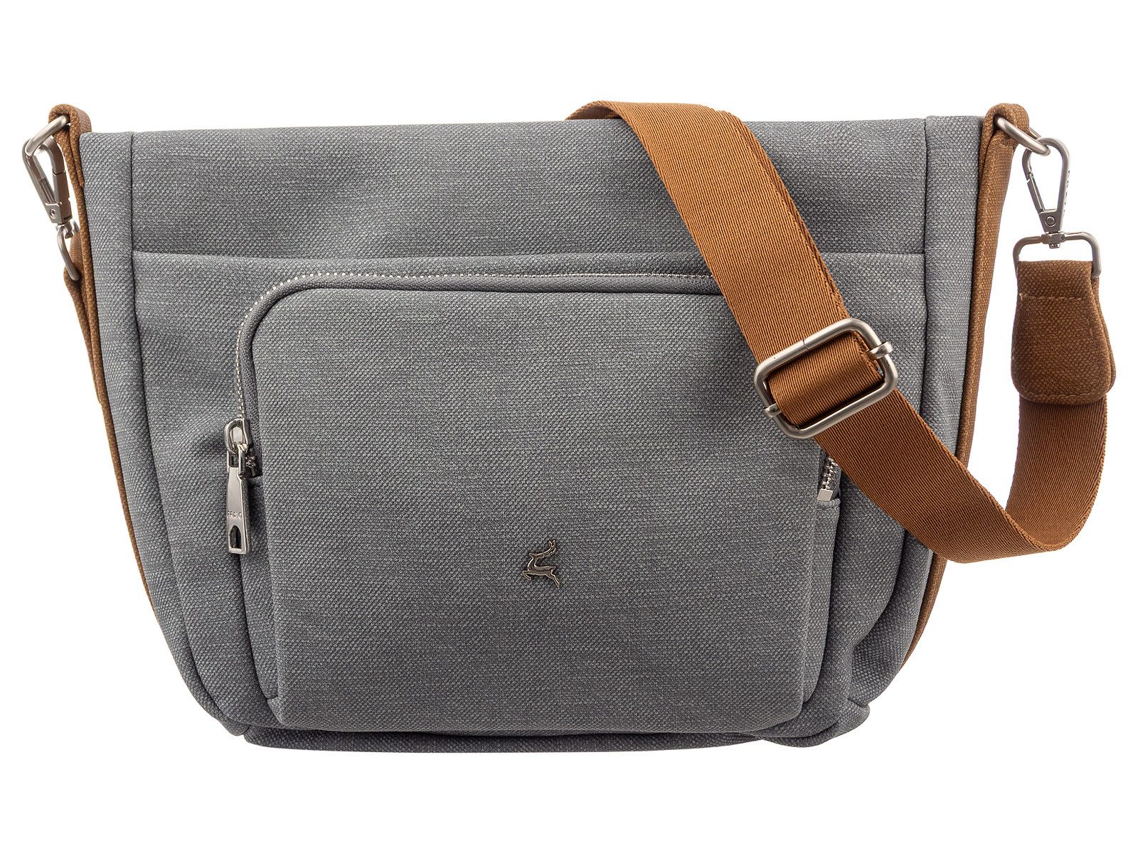 Prato Umhängetasche S048-C Umhängetasche Crossbody Bag mit Reißverschluss & Innenfächern (Stück, 1-tlg., 1), farbliche Akzente