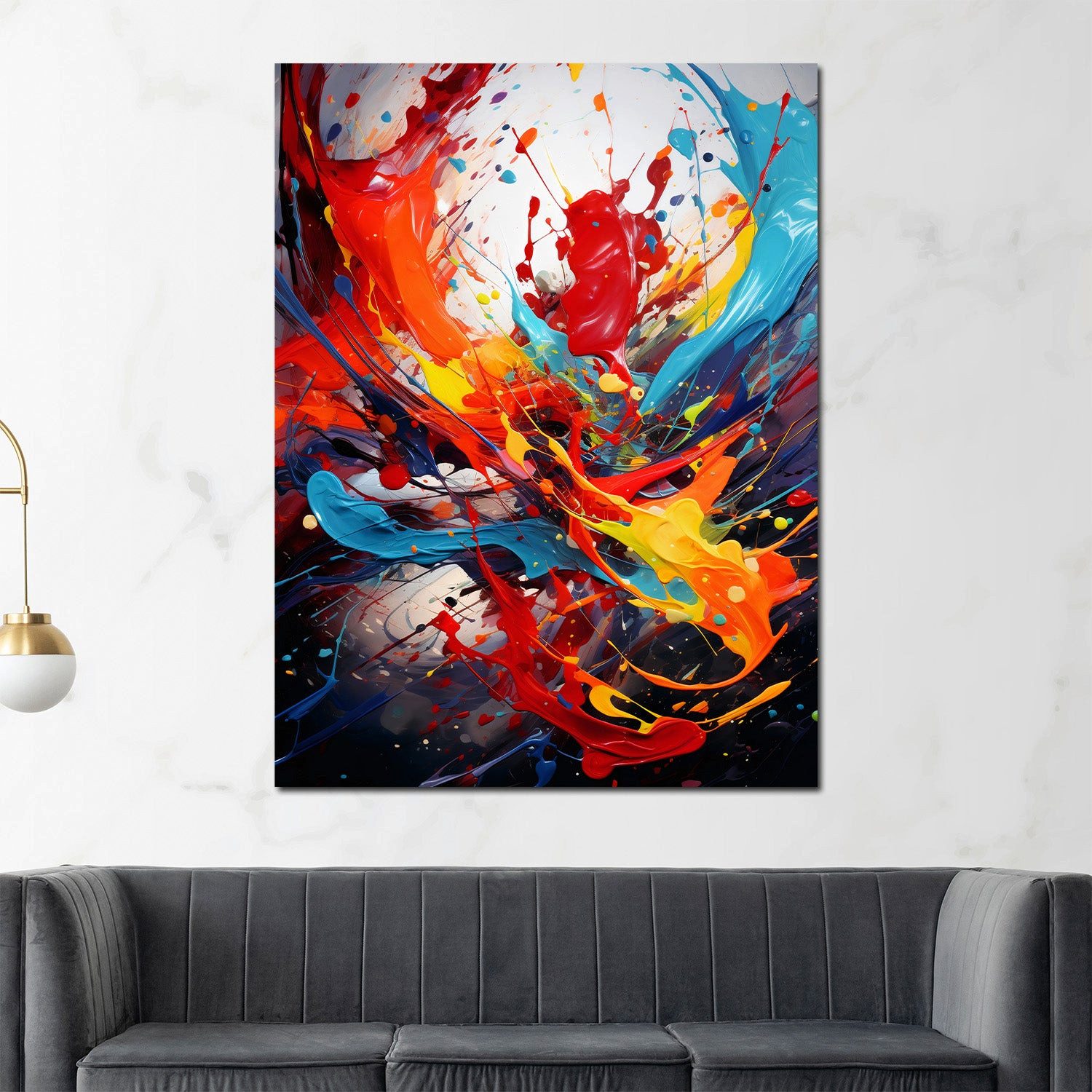 Artedinoi Leinwandbild Farbexplosion abstrakt bunt Leinwandbild Wandbild XXL Deko, Farbexplosion, abstrakt