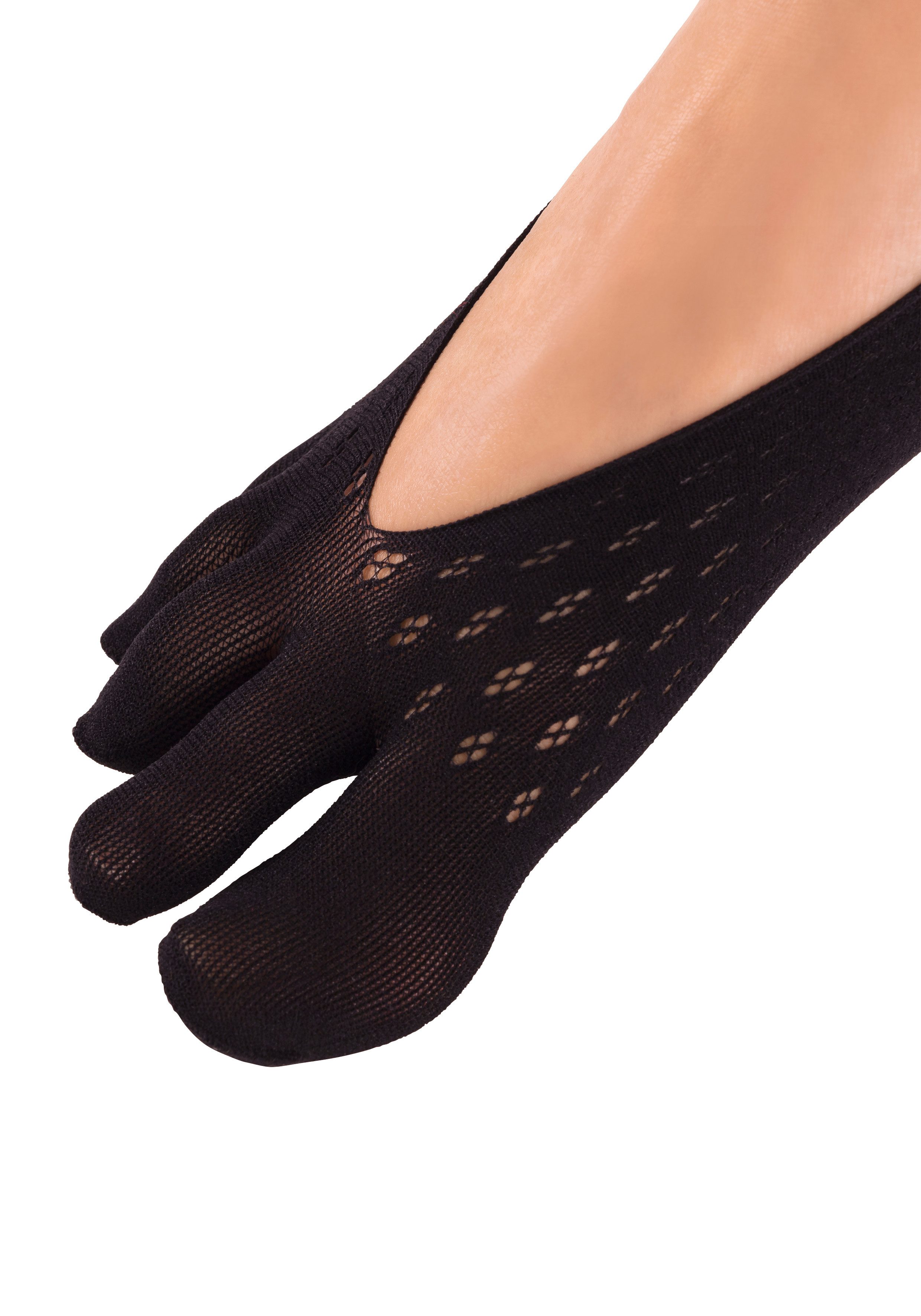 Vivance by Lascana Feinfüßlinge Zehensocken, Zehenspalt Design, netzförmige Struktur (Packung, 3-Paar) mit getrennten Zehen und Musterung – Bild 5 von 5