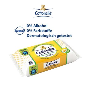 Cottonelle® Toilettenpapier Feuchtes Toilettenpapier, Kamille & Aloe Vera, 12x42 Feuchttücher (Vorratspackung 12 x 42 Tücher), Toilettentücher