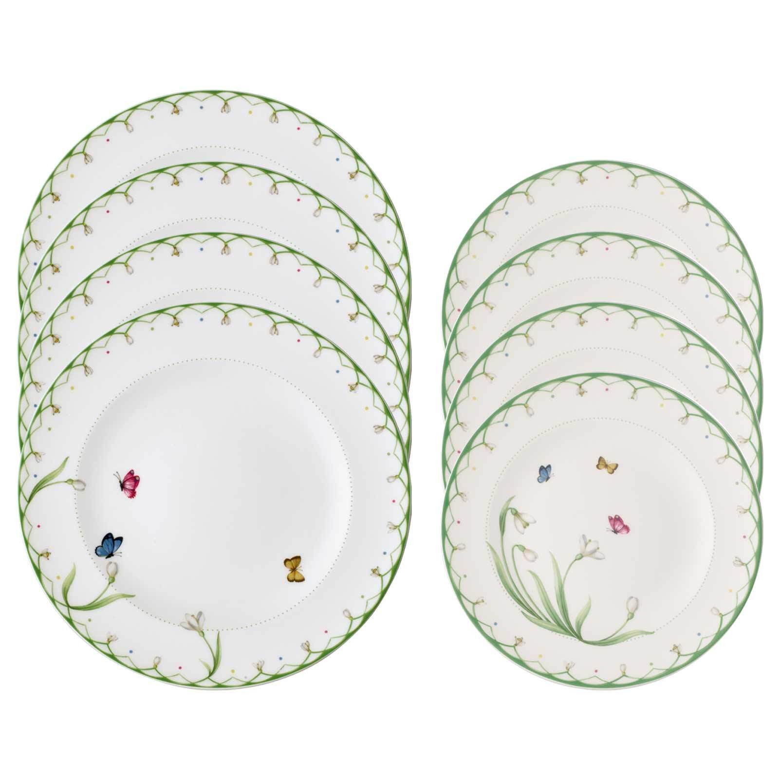 Villeroy & Boch Kombiservice Colourful Spring Teller-Set 8er Set (8-tlg), Porzellan