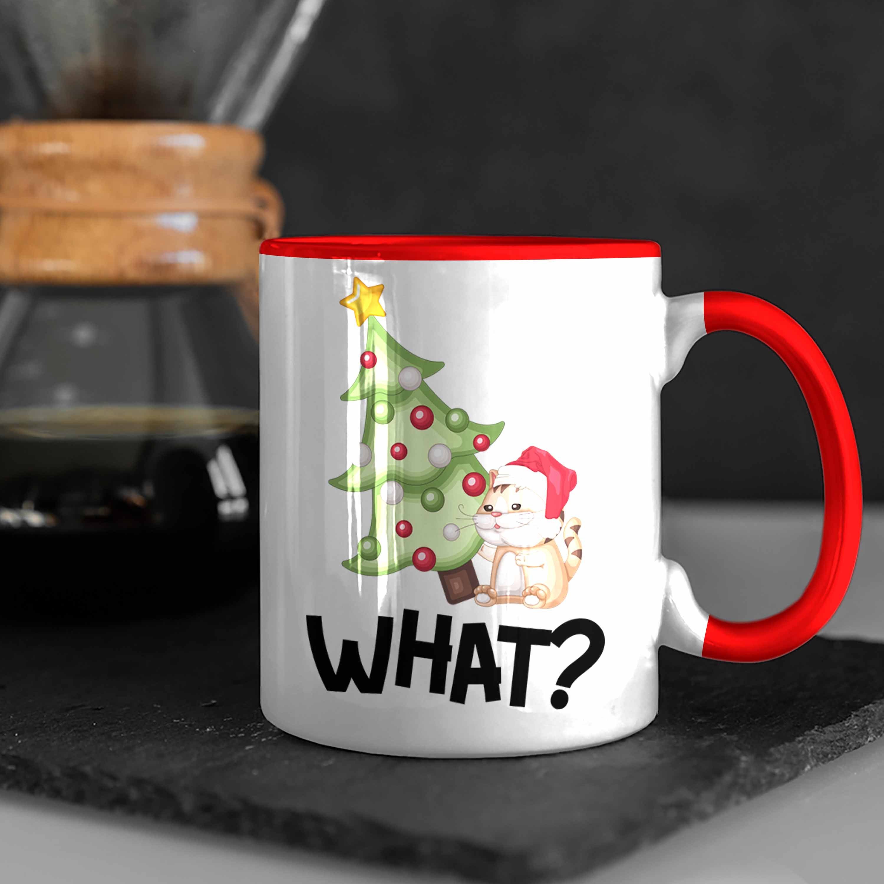Trendation Tasse Geschenk Lustige W Grafik Rot Katzen-Besitzer Tasse für Katzen Weihnachten