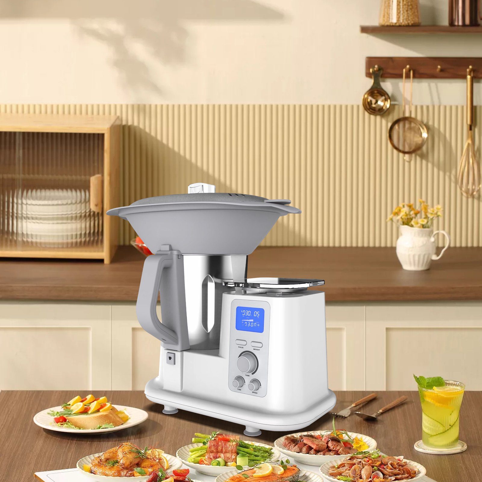 FUROKOY Küchenmaschine mit Kochfunktion Küchenmaschinen Getriebe verstellbares im Angebot, mit