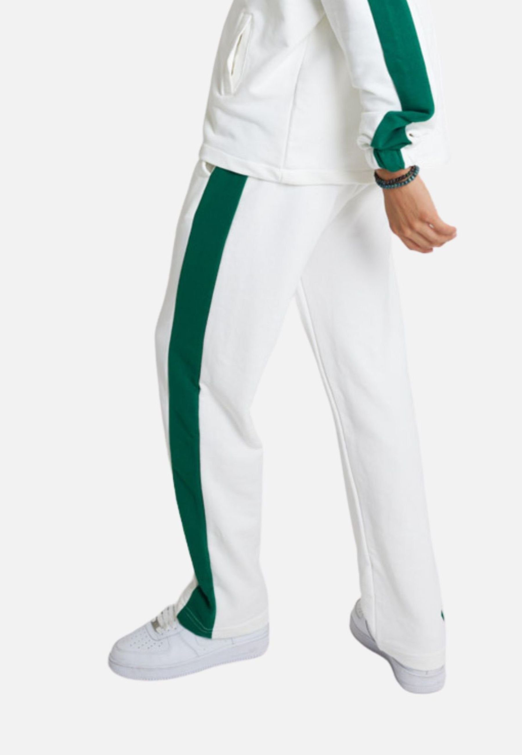 OSSY HOMER Jogginghose Jogger Jogginghose Stripe mit Streifen Hose Weiß günstig online kaufen