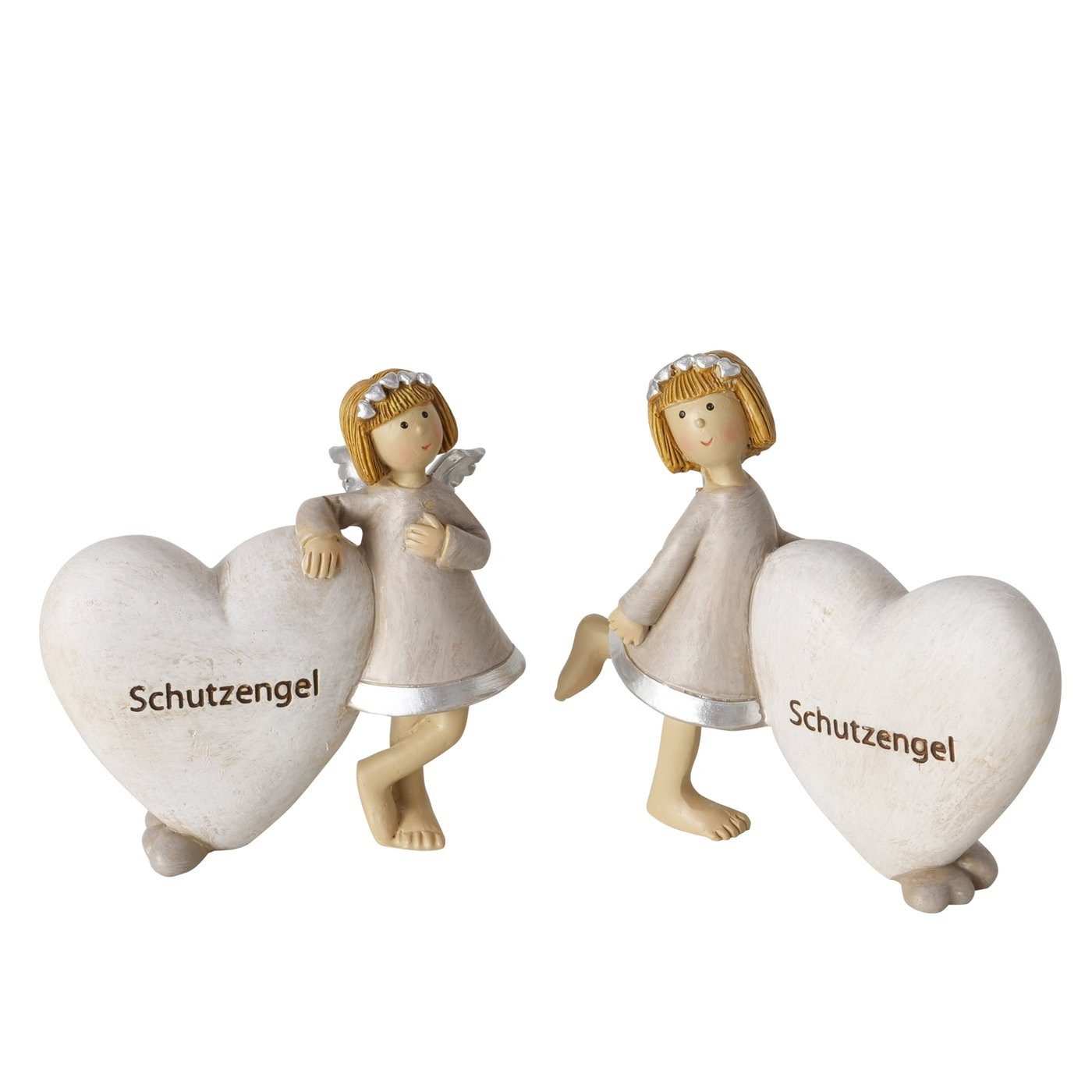 Dekofigur Schutzengel Dekofiguren im 2er-Set mit Herzmotiv