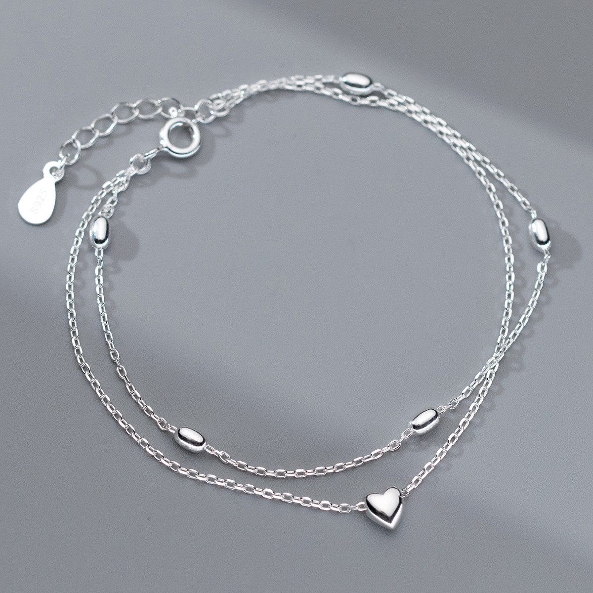 Color Design Armband Modernes S925 Silber Armband mit Herz Anhänger und Dop günstig online kaufen