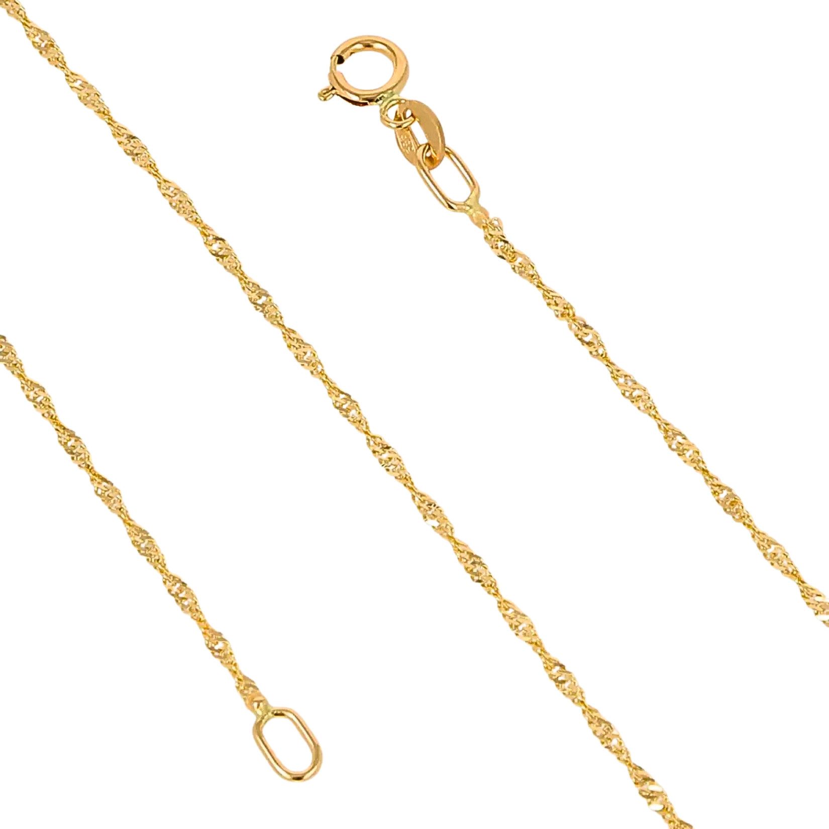 GOLDKLEIN Goldkette 14 Karat Gold Singapore 585 Echtgold 40cm Halskette (1-tlg), Bestpreis - Damen Herren mit Schmuckbox - Sale 31.08.2026