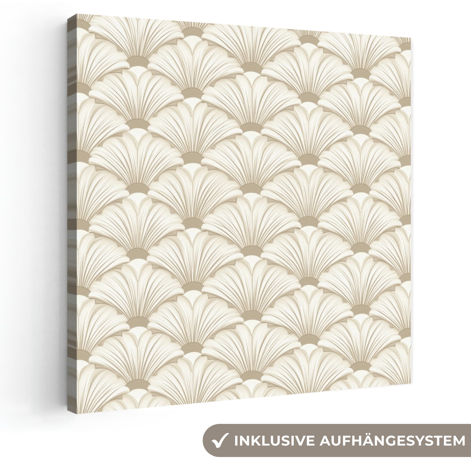 OneMillionCanvasses® Leinwandbild Klassisch - Kunst - Beige, Fotodruck (1 St), Wandbild, Deko Schlafzimmer Wohnzimmer Flur 20x20 cm