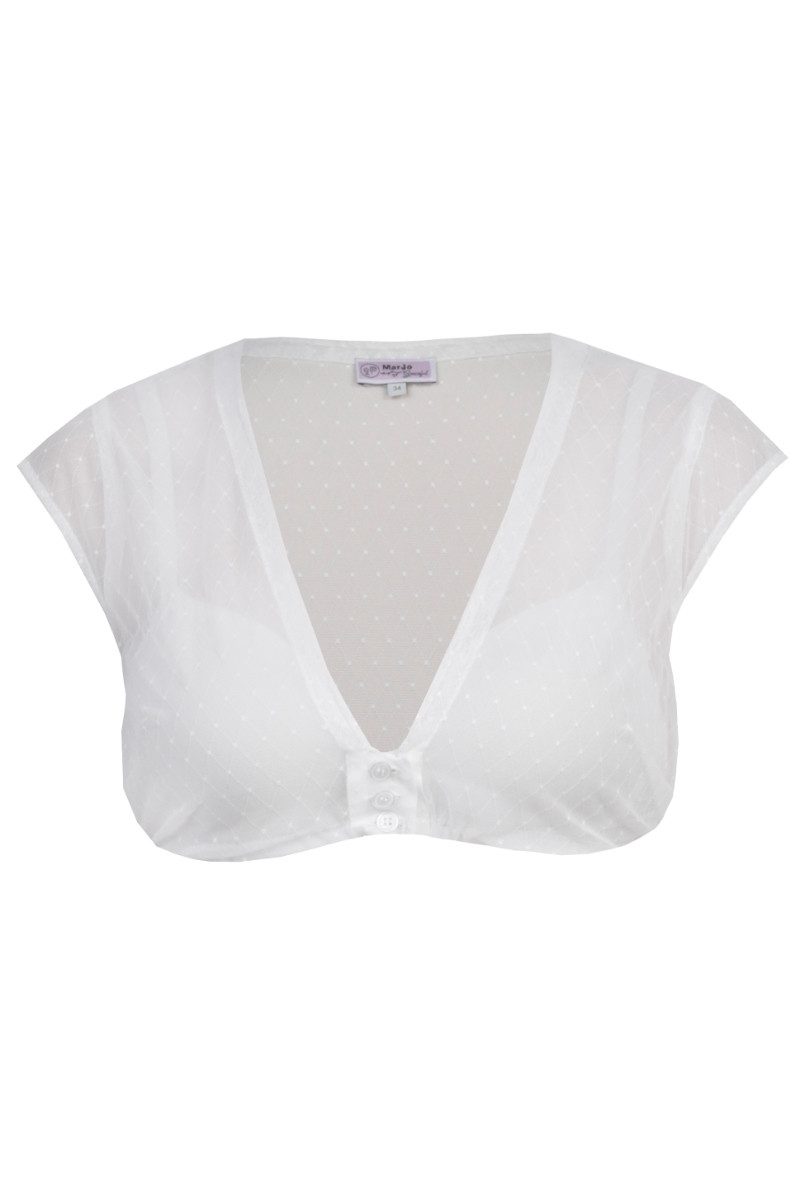 Dirndlbluse 'Halina-Dorina' Flügelarm Spitze 300100, Offwhite