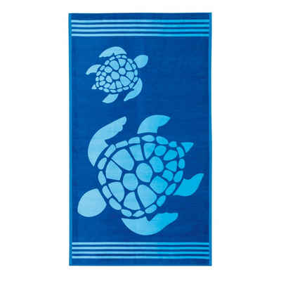 Delindo Lifestyle Strandtuch Tropical "Turtle", Ägyptische Baumwolle (1-St), Jacquard-gewebtes Motiv