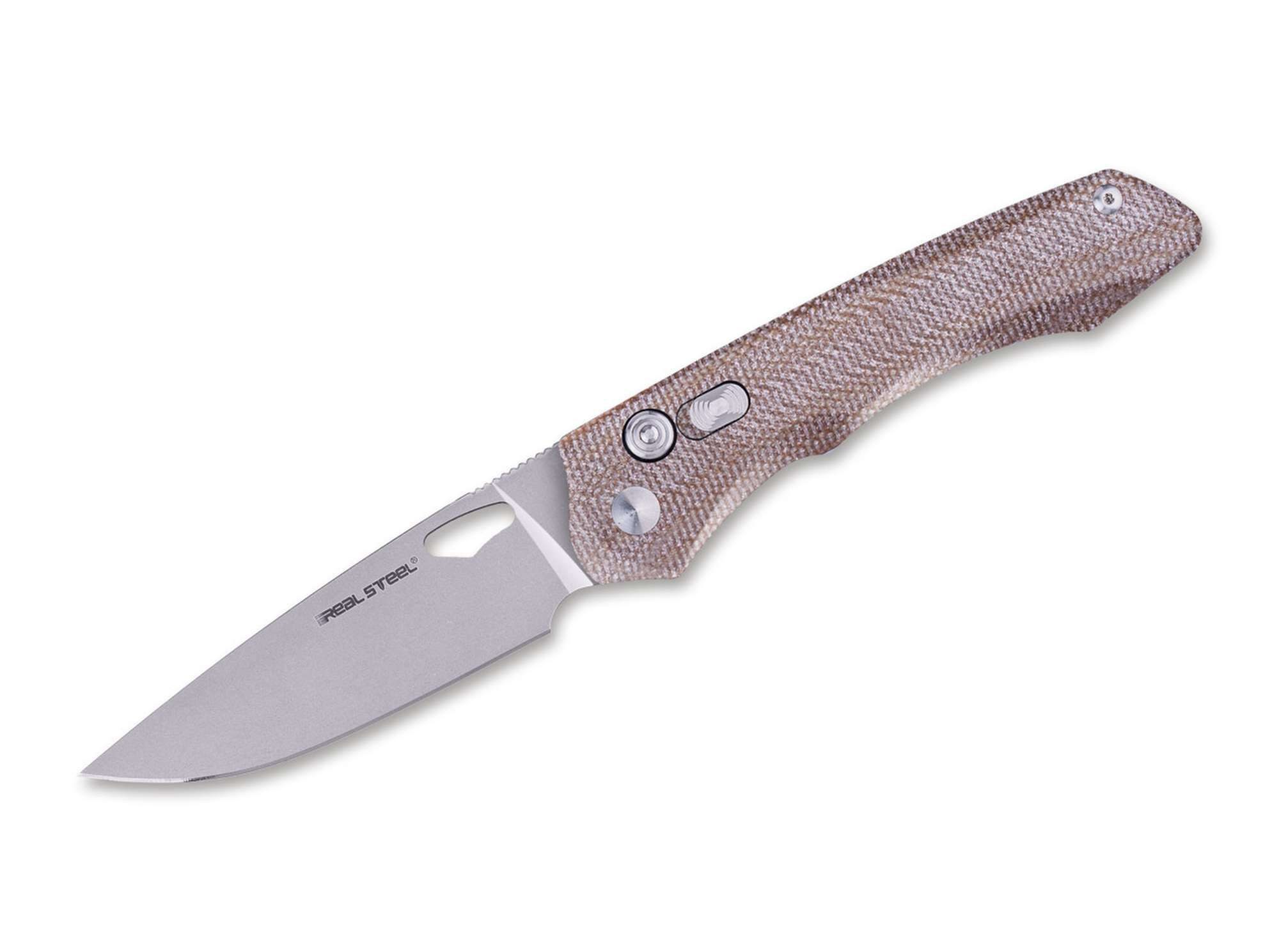 Real Steel Taschenmesser Real Steel Griffin Pro Micarta Natural Stonewash