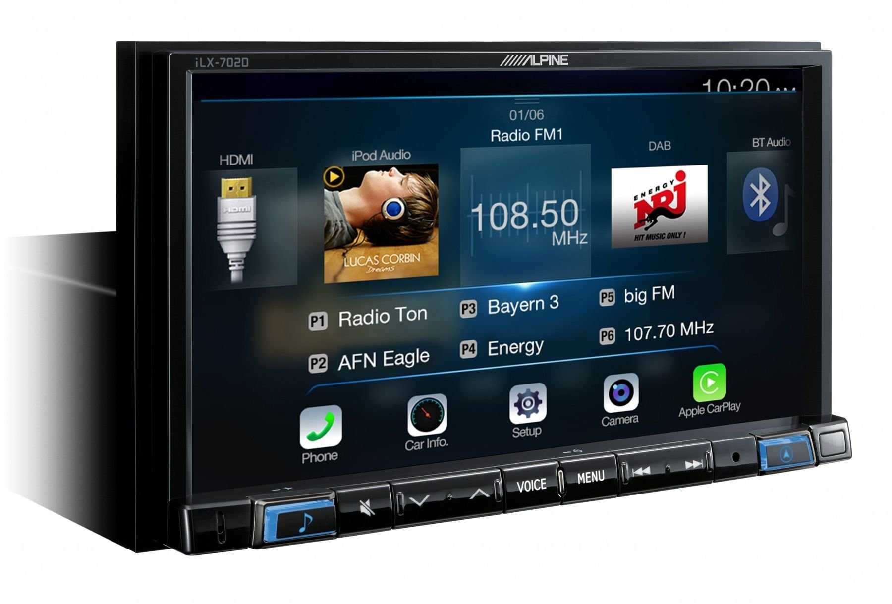 ALPINE Alpine iLX-702D Autoradio mit DAB+, 7-Zoll Display, Apple CarPlay  und Android Auto Unterstützung Stereoanlage