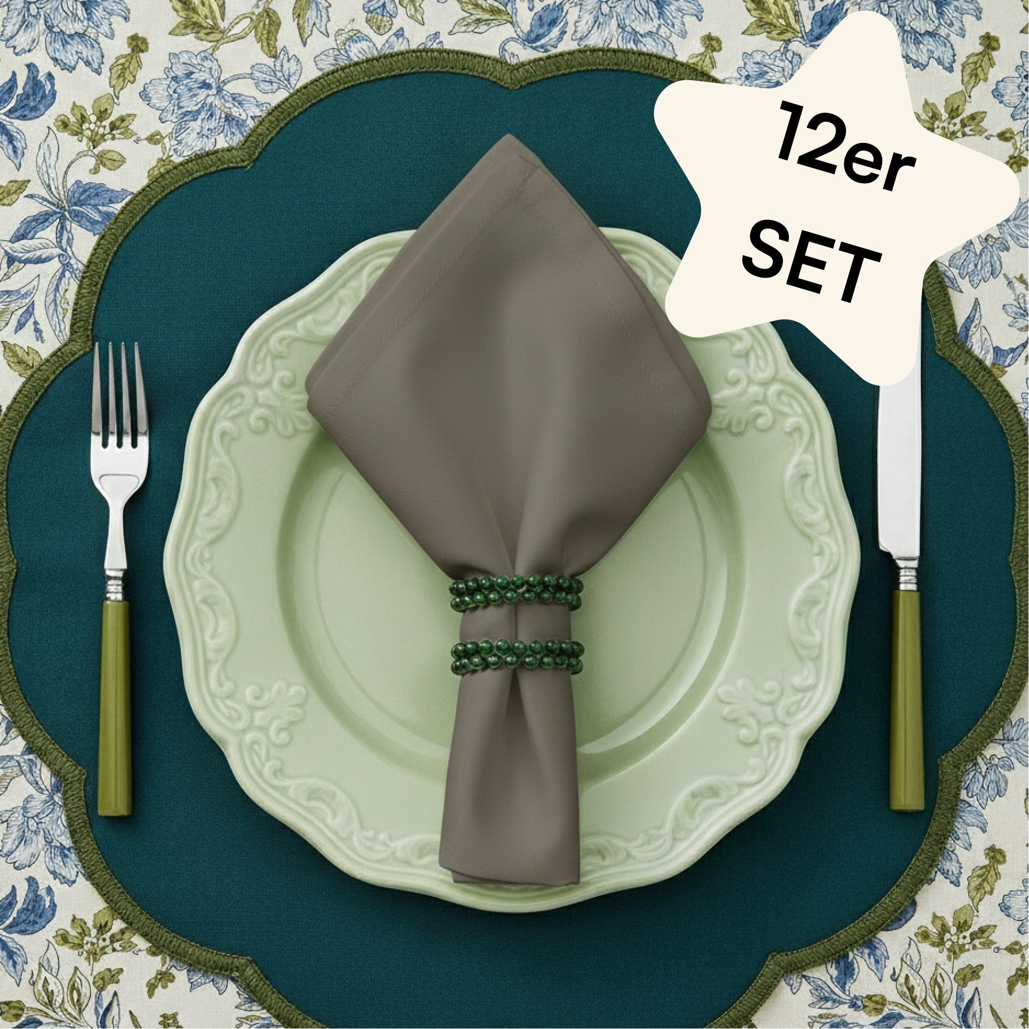 Seralino Stoffserviette 100% Bio-Baumwolle, (Set, 12 St., Wiederverwendbar), 40x40 cm & 45x45 cm