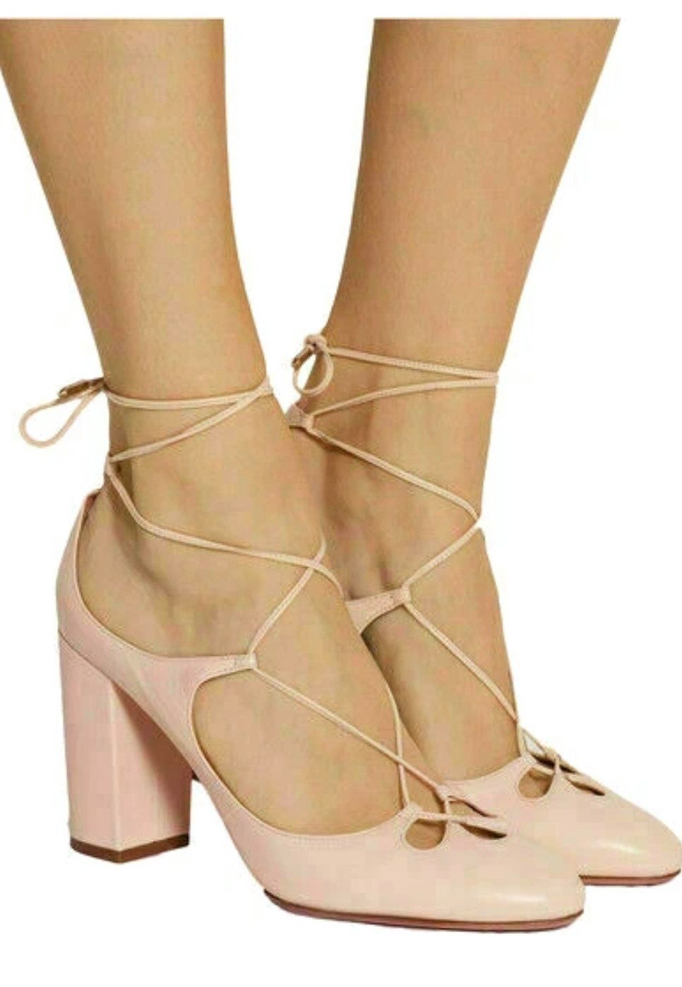 Aquazzura Firenz Dancer 85 Heels Туфли Schuhe Veloursleder & Glattleder Schnürpumps Luxuriöse Verarbeitung & italienisches Handwerk