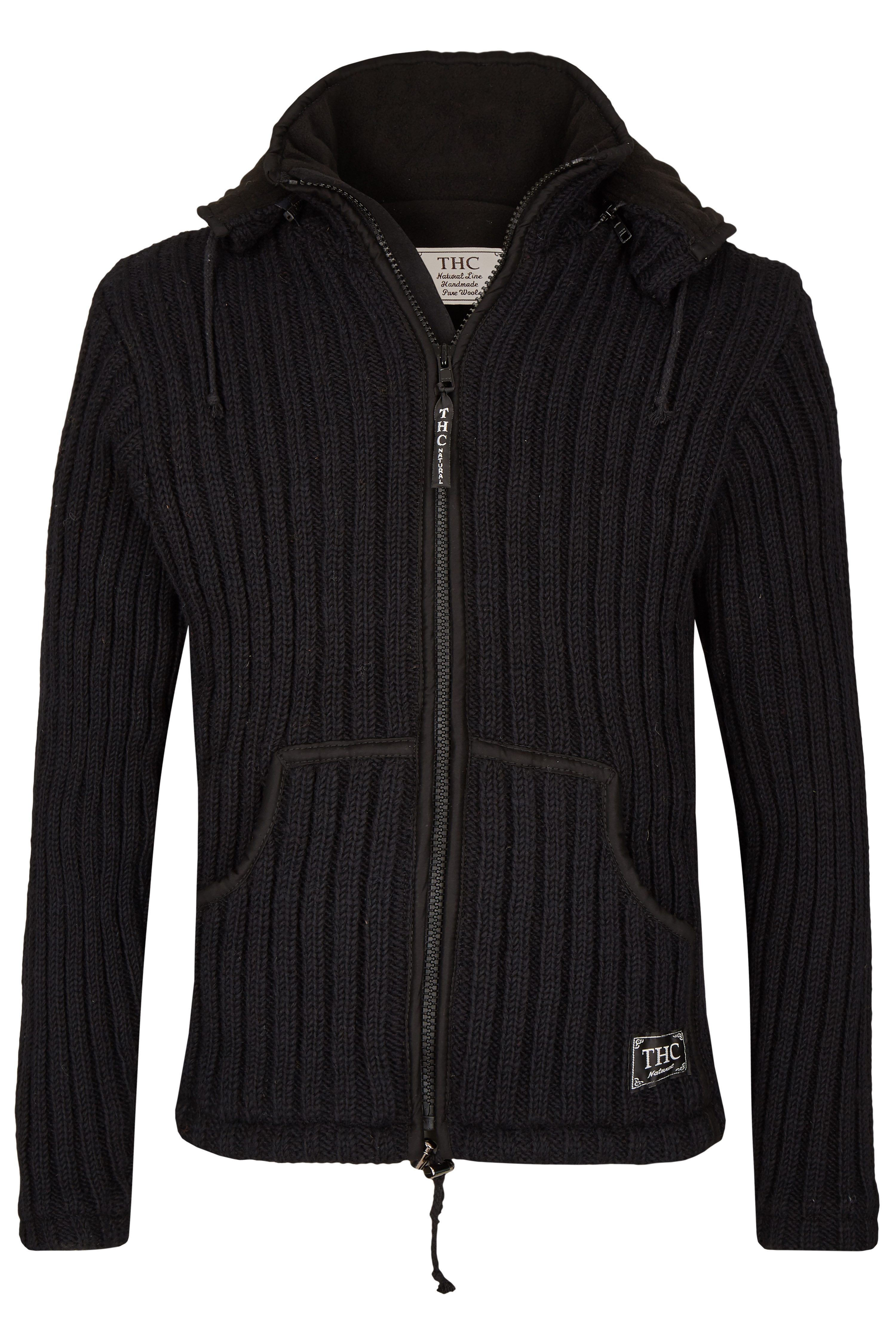 THC Natural Line Strickjacke Schafwollstrickjacke schwarz günstig online kaufen