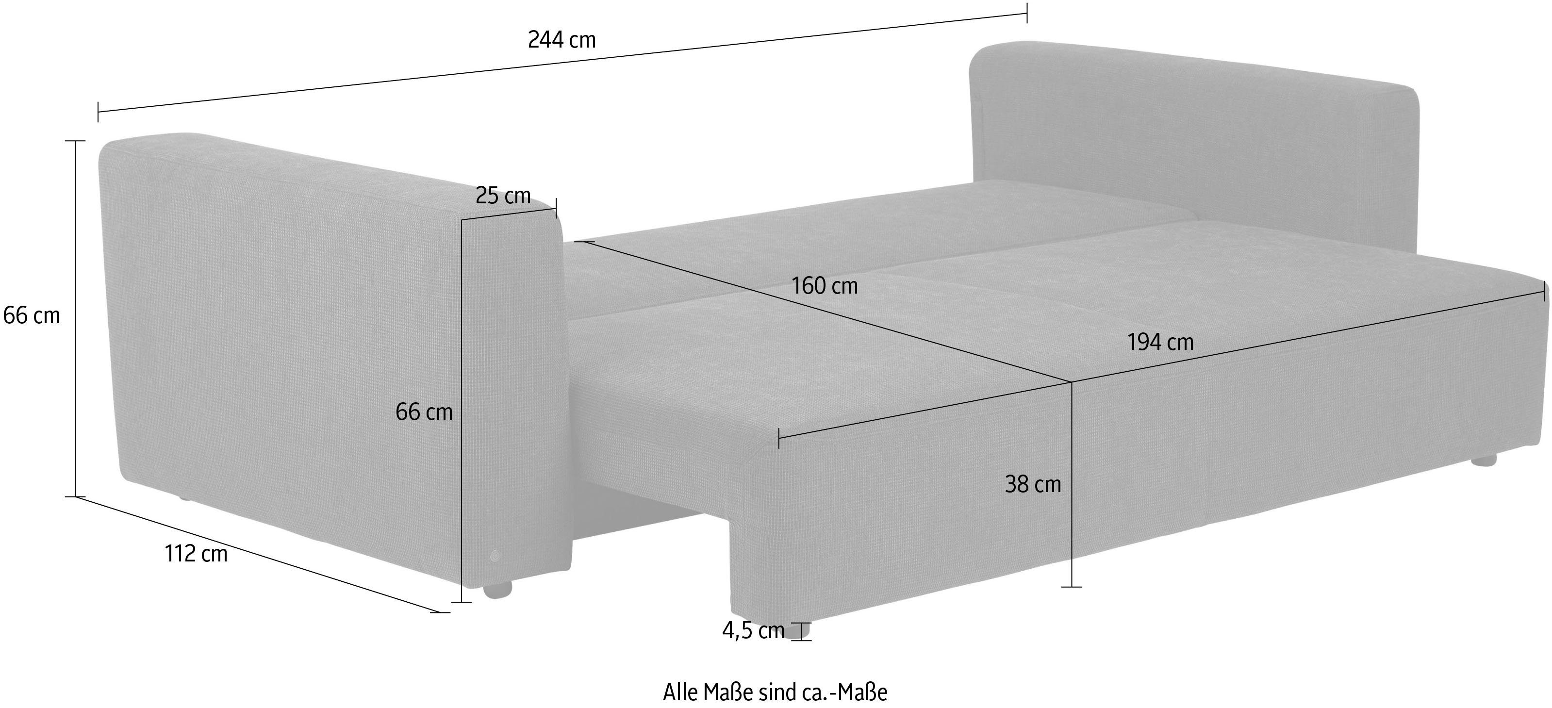 TAILOR Schlafsofa Bettkasten der aus HOME HEAVEN & Bettfunktion TOM inklusive SLEEP, COLORS CASUAL COLLECTION,