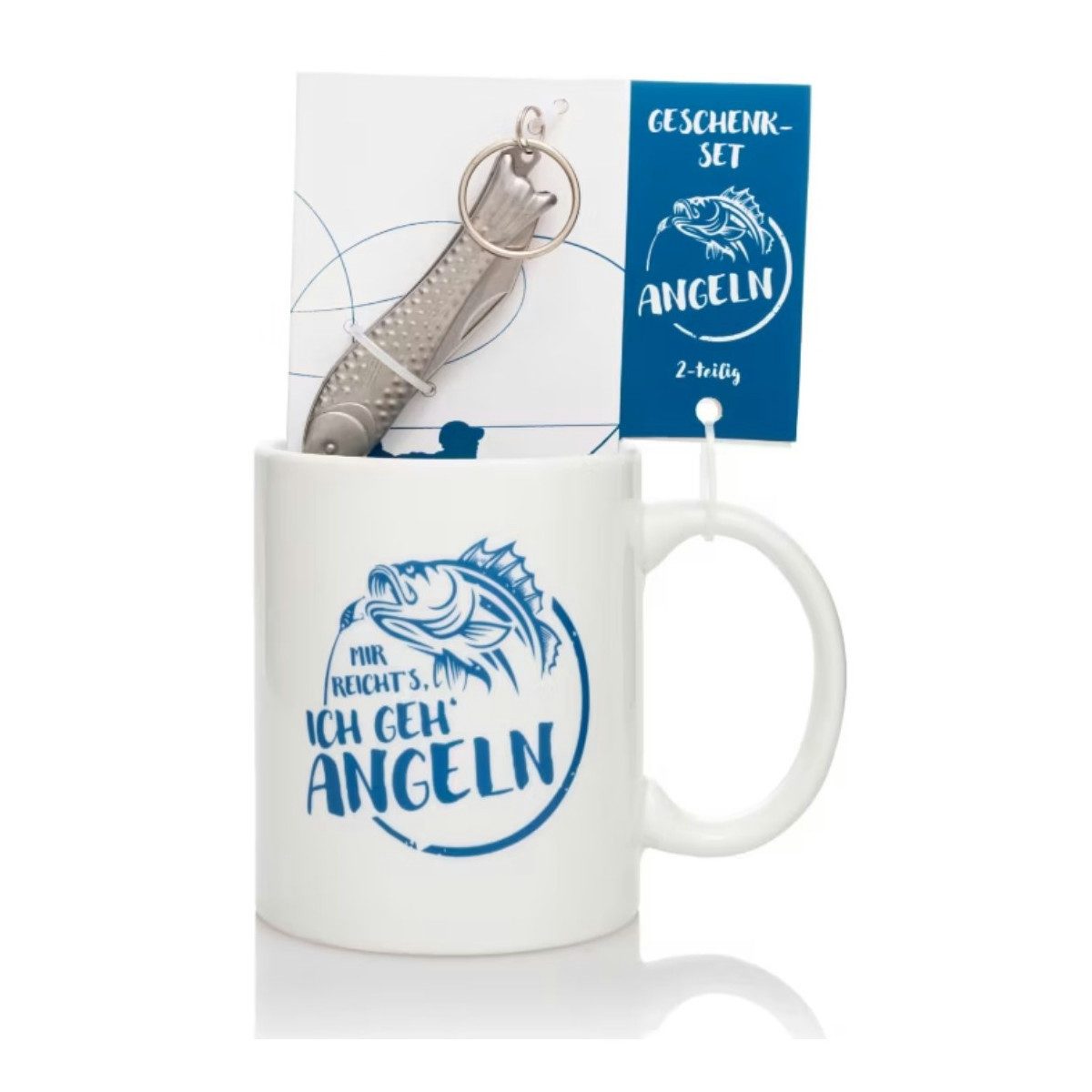 Weltbild GmbH & Co. KG Tasse Geschenkset Angeln - Tasse und Schlüsselanhänger Messerchen