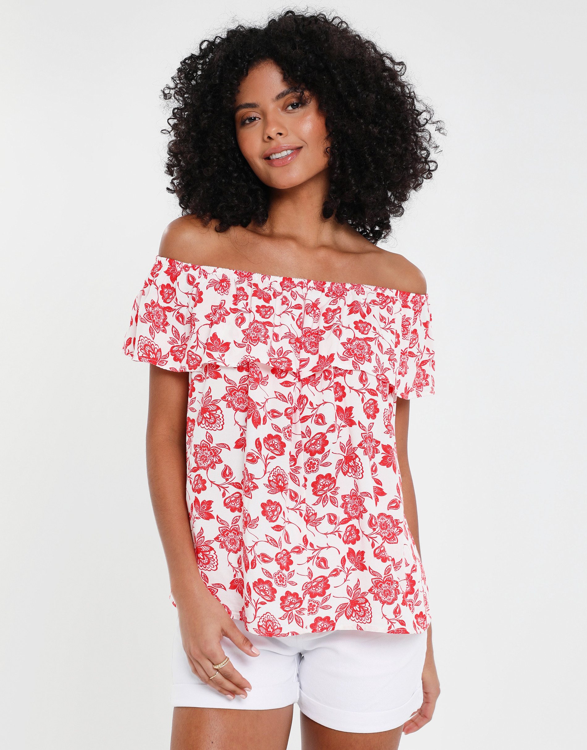 Threadbare Blusentop THB Coronation Bardot Top im sommerlichen Look
