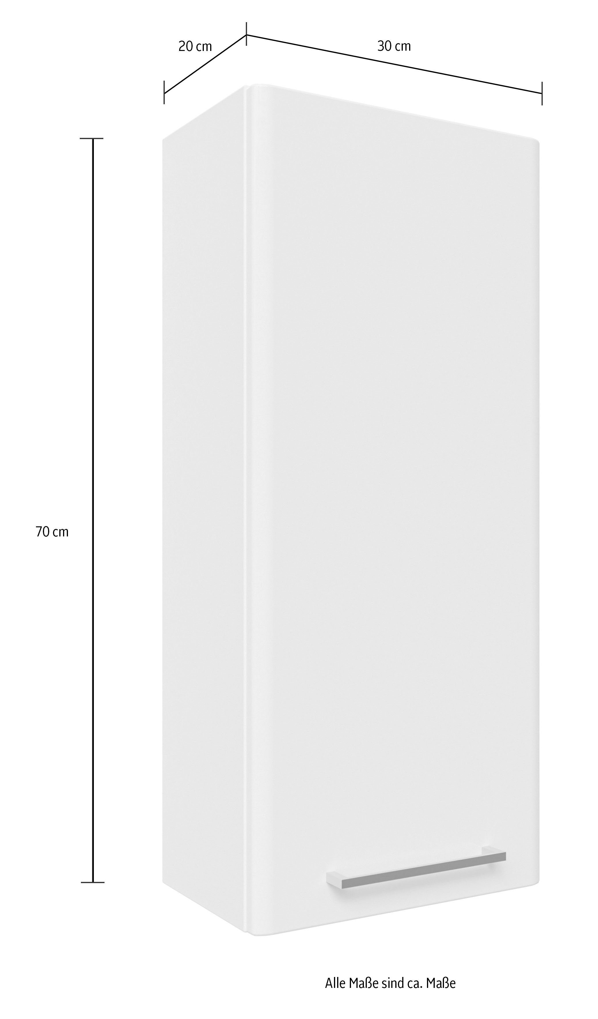 Saphir Hängeschrank Quickset 316 Wand-Badschrank 30 cm breit, 1 Tür, 2 Einlegeböden Badezimmer-Hängeschrank inkl. Türdämpfer, Griffe in Chrom Glanz – Bild 4 von 4