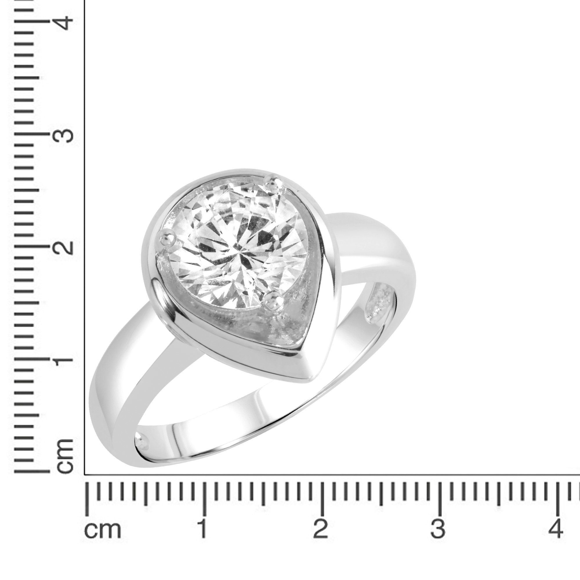 Zeeme Fingerring Silber 925 rhodiniert Tropfen-Form günstig online kaufen