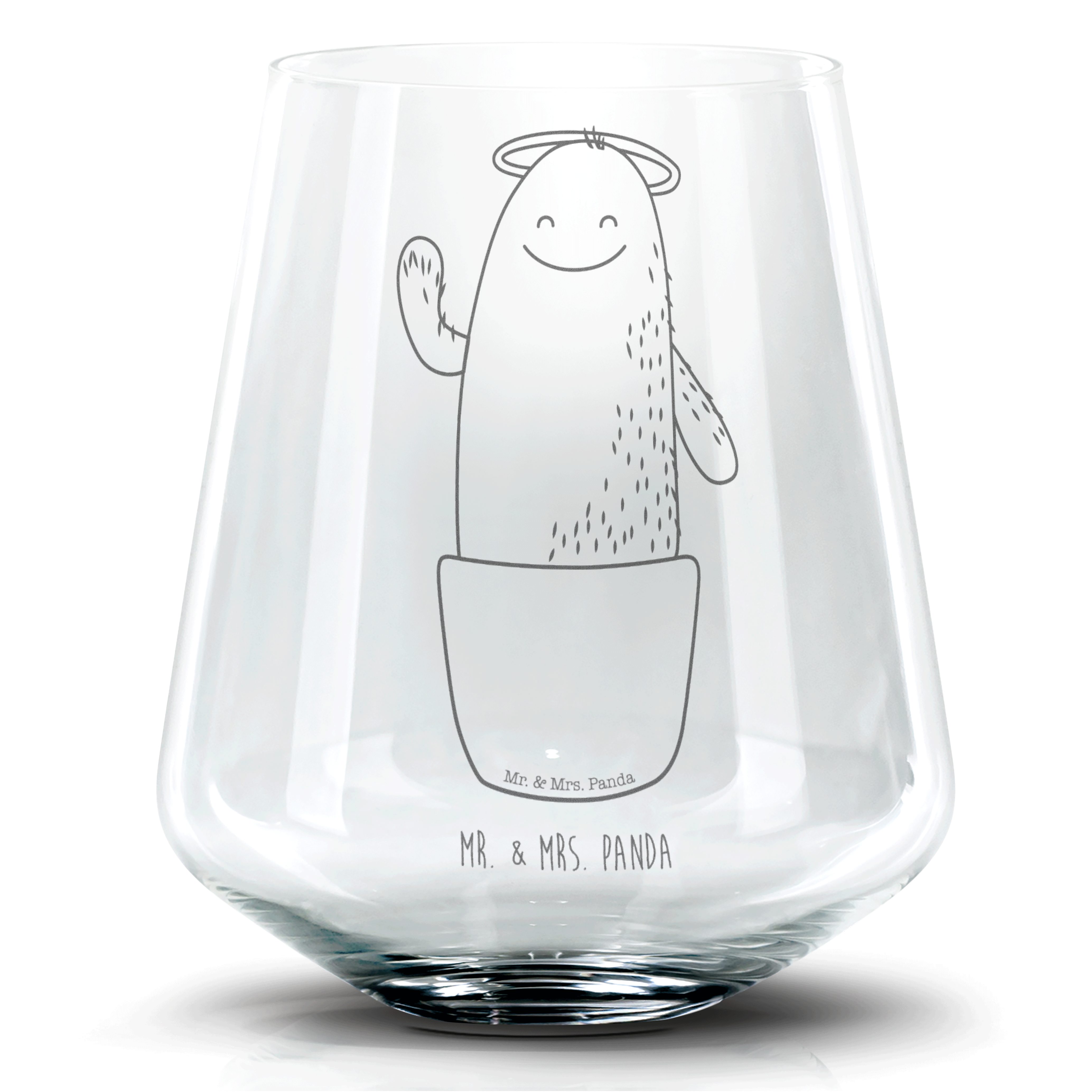 Mr. & Mrs. Panda Cocktailglas Kaktus Heilig - Transparent - Geschenk, lustig, frech, Cocktailglas m, Premium Glas, Zauberhafte Gravuren