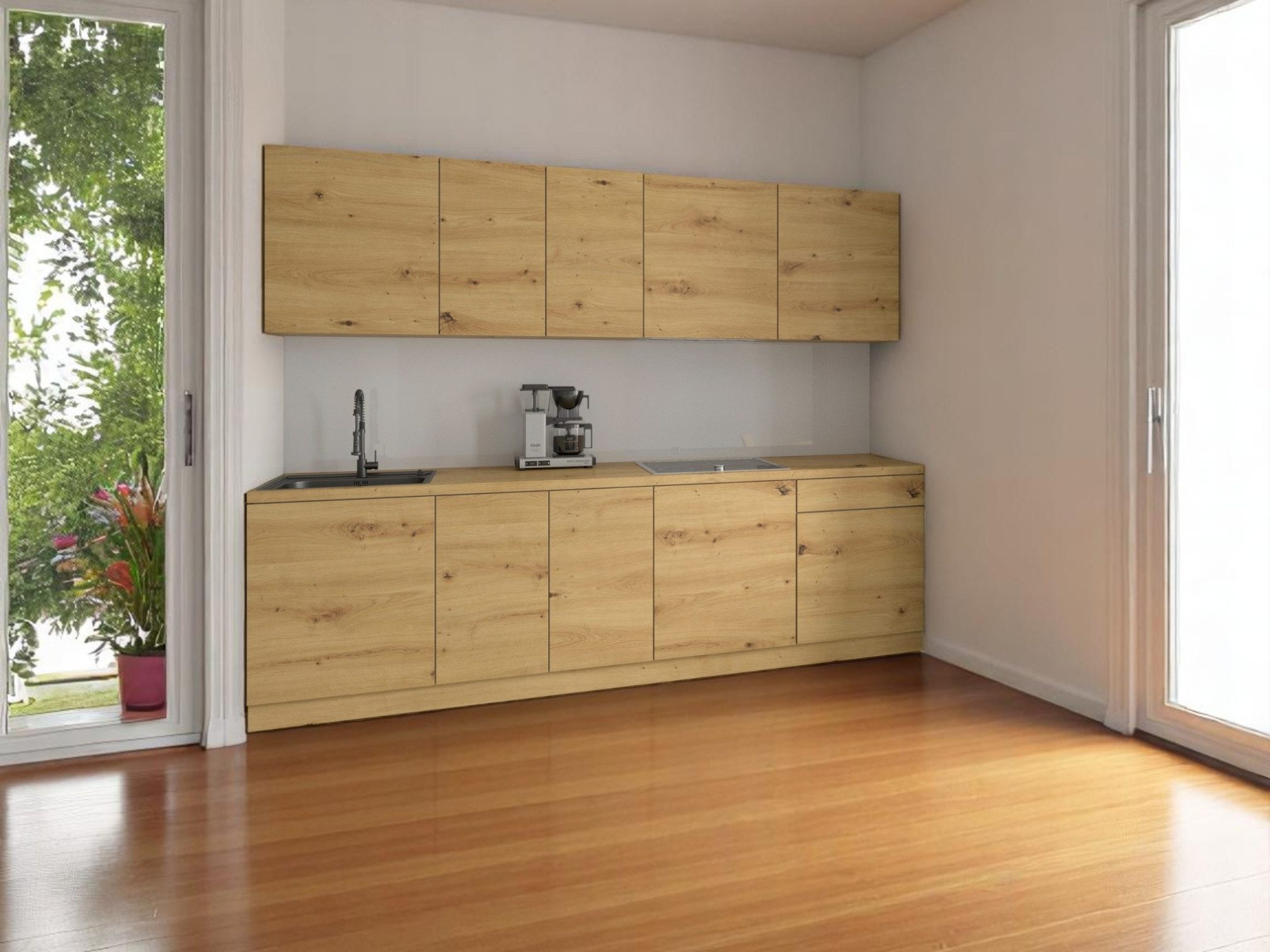 ROYAL24_MARKT Кухниzeile K19-G260 - Langen - Ergonomisches Design zum Kochen und Reinigen, (Komplett Set), Edles Design - Top Material - Hochwertig.