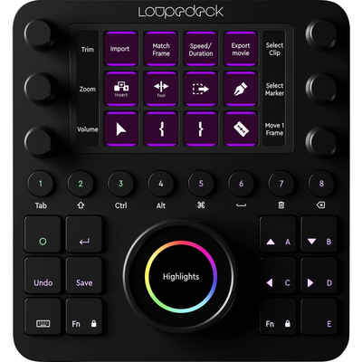Loupedeck Foto- und Videobearbeitungskonsole CT Tastatur (Beleuchtet, LCD Tasten, Hotkey Funktion, Vollständig anpassbar)