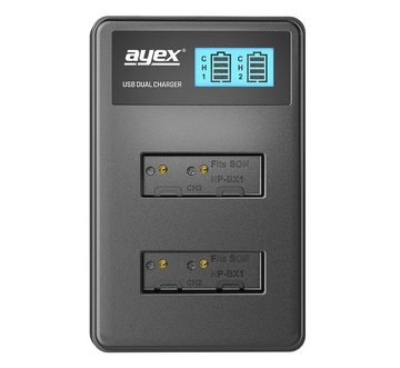 ayex ayex USB Dual Ladegerät für Sony NP-BX1 Akkus Kamera-Ladegerät