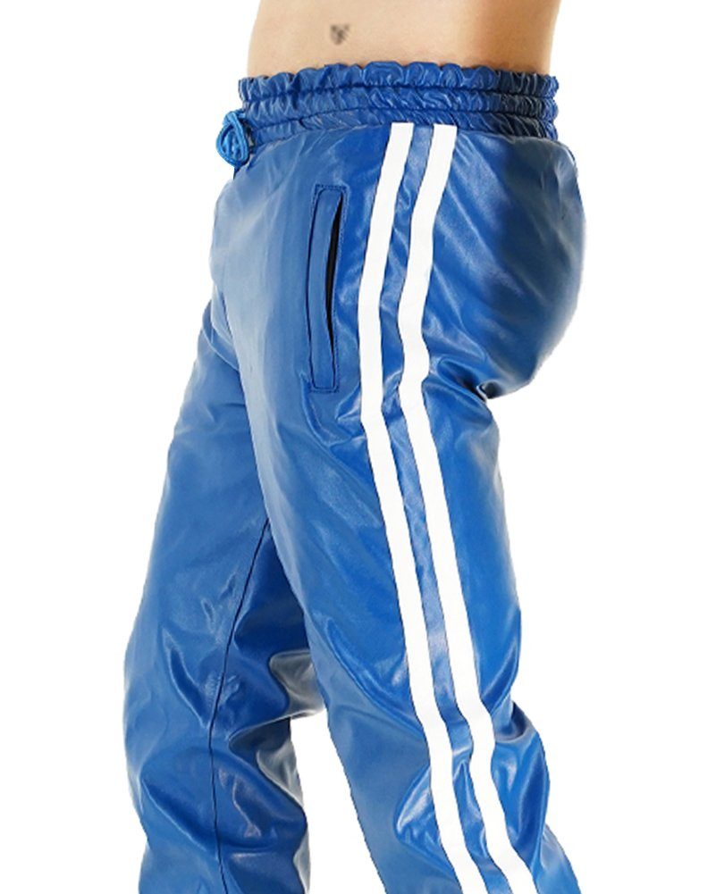 BOCKLE Lederhose Bockle® Boyjog Faux Blaue Kuns Leder Jogginghose Joggers – Bild 4 von 4