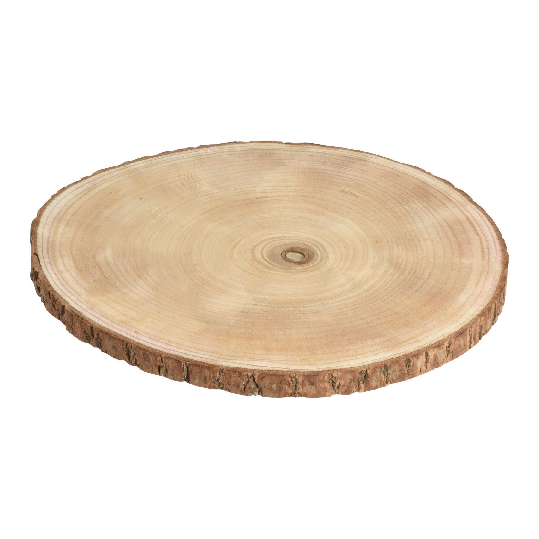 VOSSBACH Rindenscheiben Baumscheibe Zum Basteln Holzscheibe Scheibe, (1-tlg), Rund mit Rinde Ø 35 cm Paulownia Holz Naturbelassen
