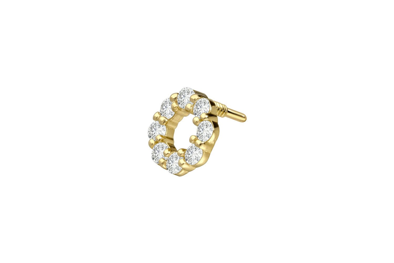 PIERCINGLINE Piercing-Set 18 Karat Gold Schraubaufsatz mit Außengewinde DIAMANT-KREIS (Schraub-Aufsätze, 1-tlg)