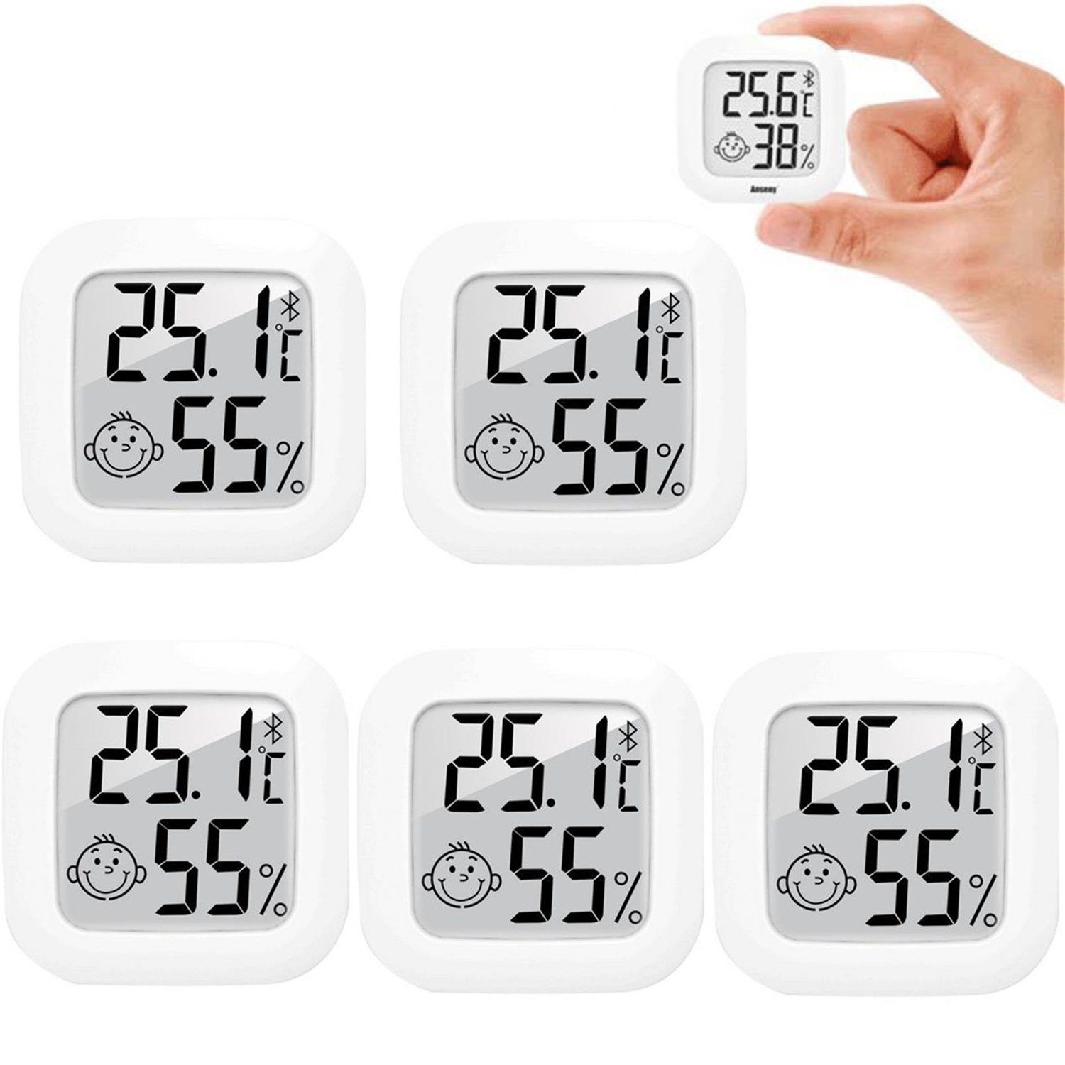 Hygrometer Digitales Thermo-Hygrometer Thermometer Temperatur Messgerät 5er-Set