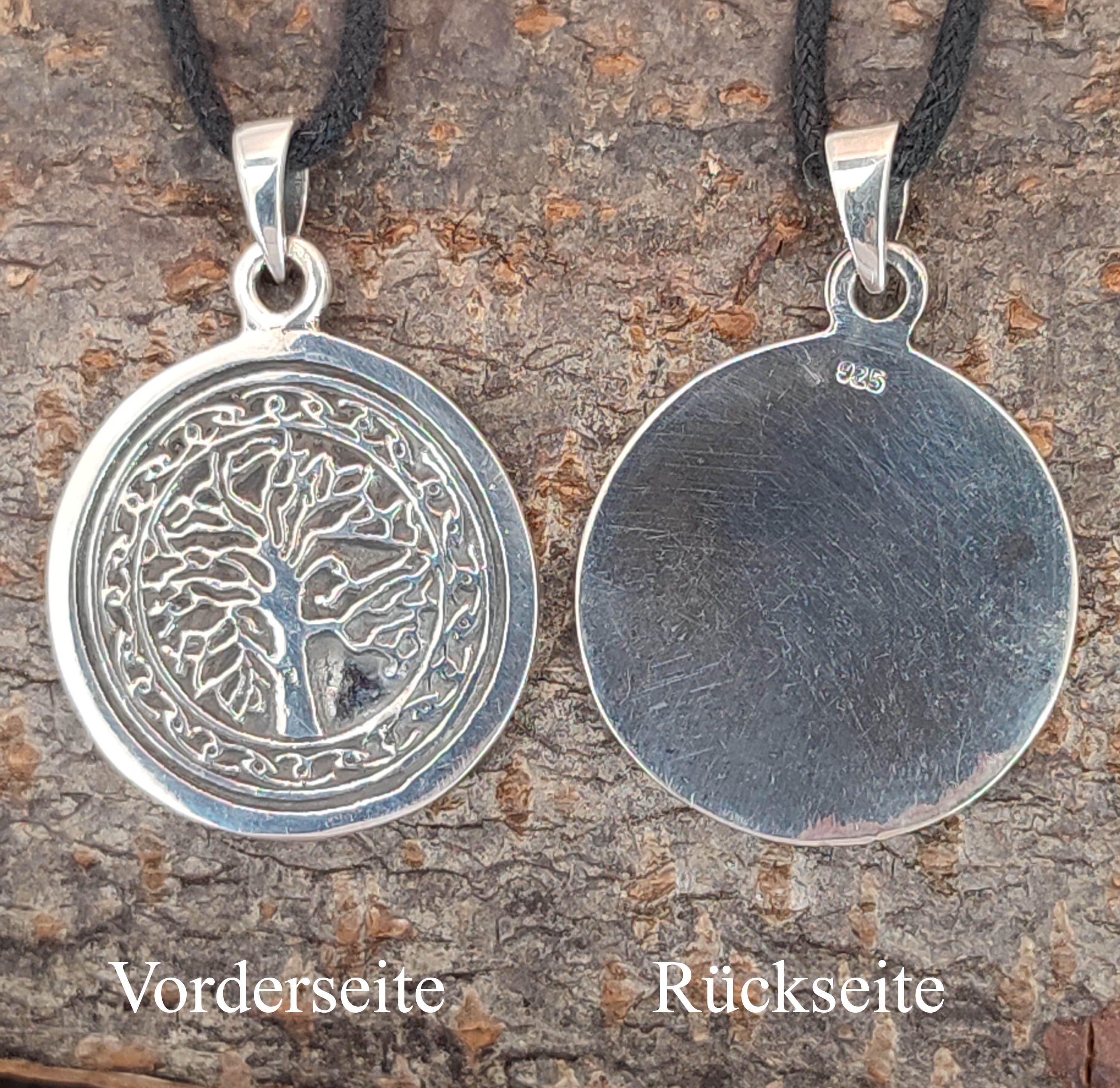 Leather Kettenanhänger of 925 Baum Lebens Anhänger Silber Yggdrasil Kiss des Lebensbaum