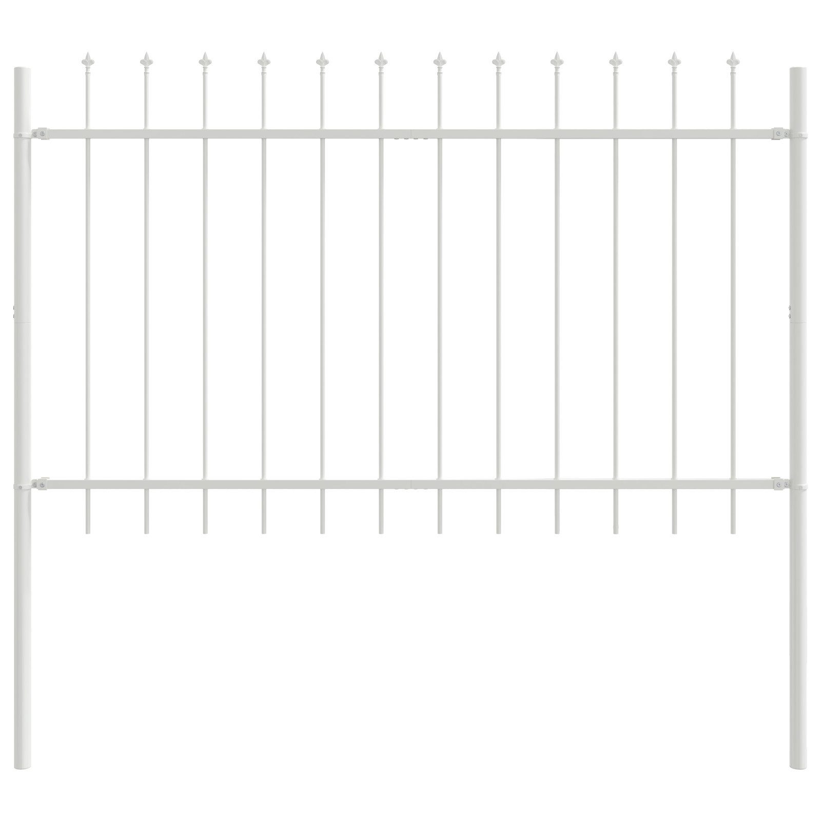 vidaXL Gartenzaun Gartenzaun mit Speerspitzen Weiß günstig online kaufen