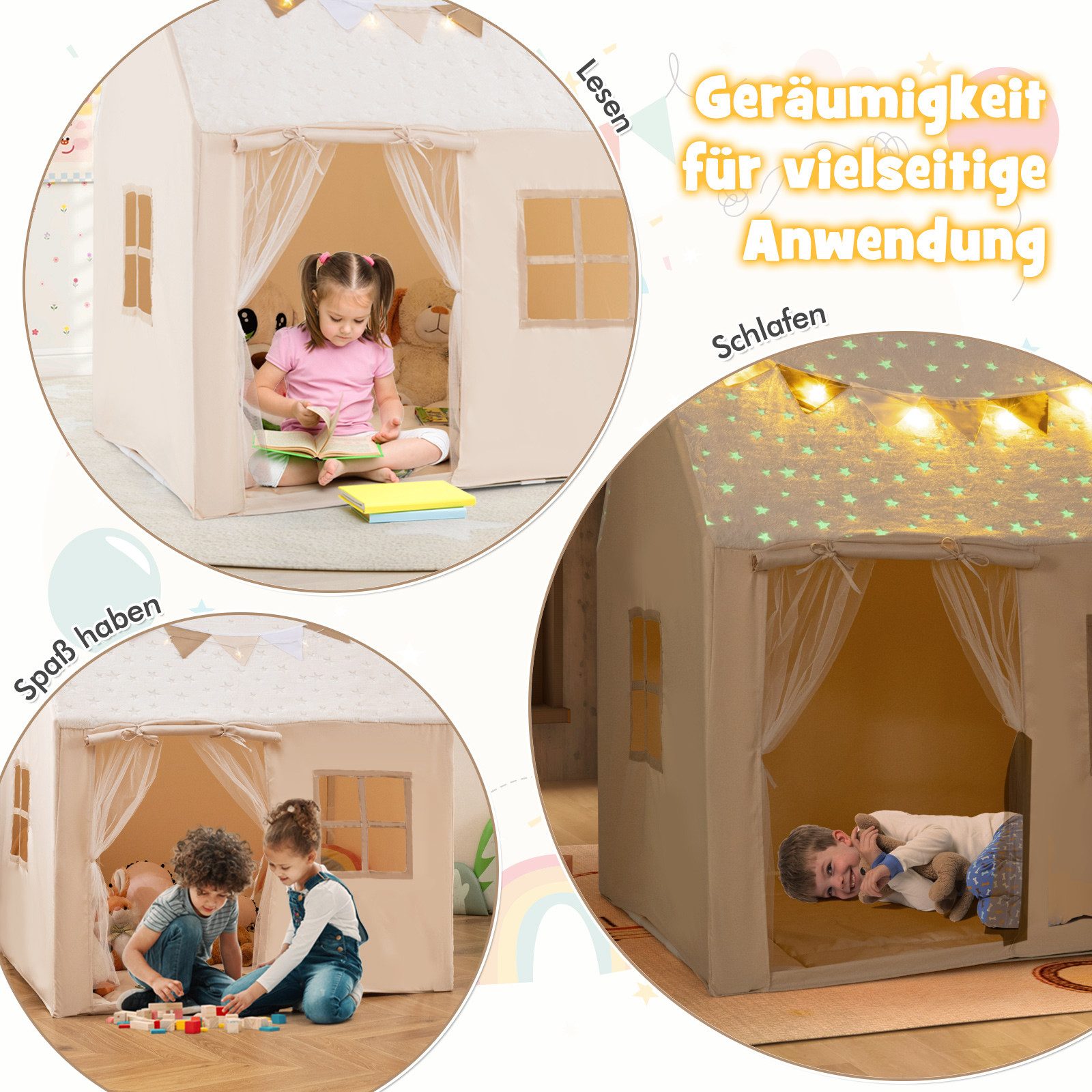COSTWAY Spielzelt Kinder Spielzelt, mit Matte günstig online kaufen