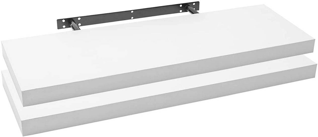 Woltu Wandregal, 2er-Set Wandboard CD DVD Regal Bücherregal Holz Board