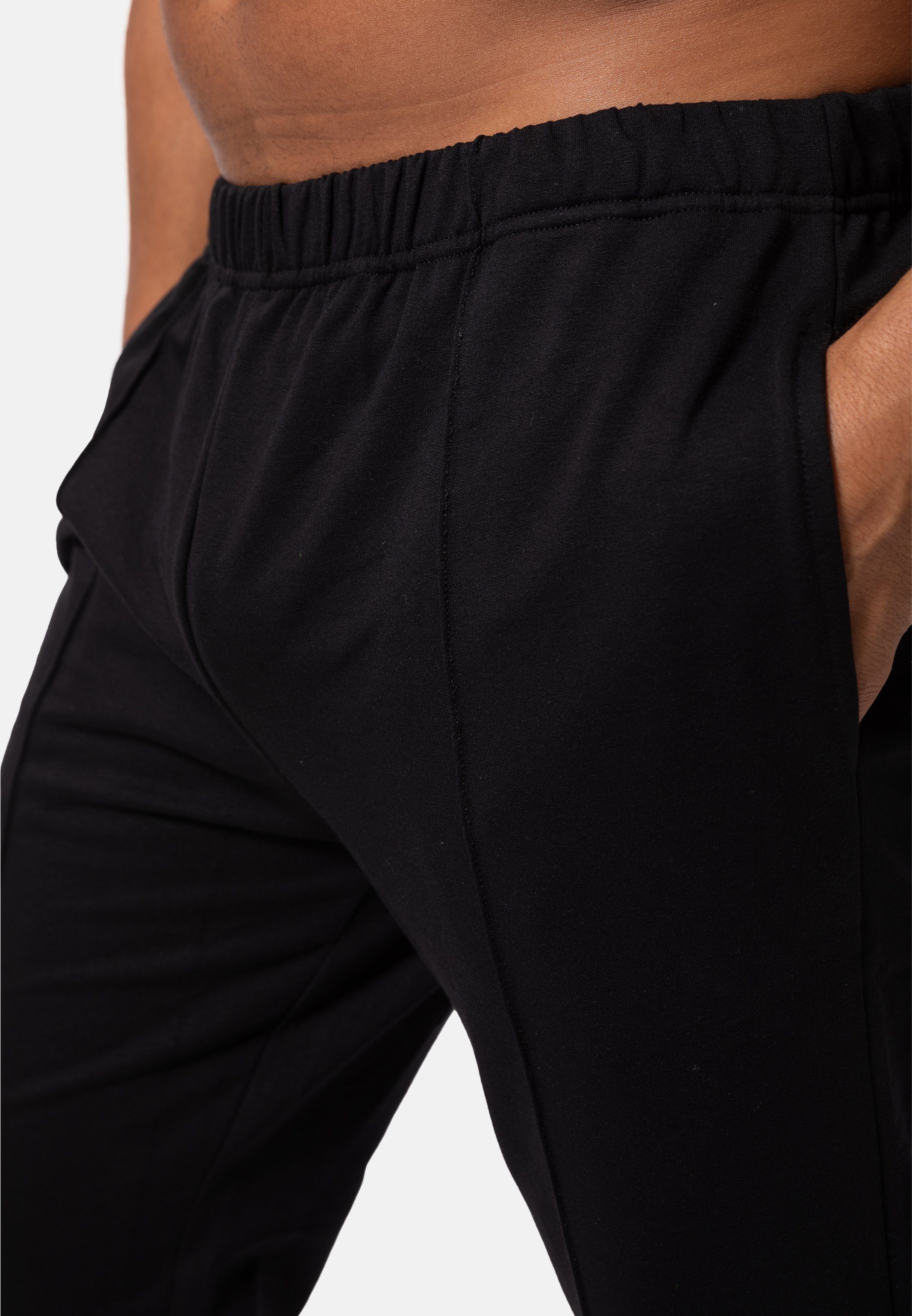 / Freizeit Hose Basic (1-tlg) - zwei - Jogginghose Schwarz mit Jogginghose Lange Baumwolle Hajo Hosentaschen