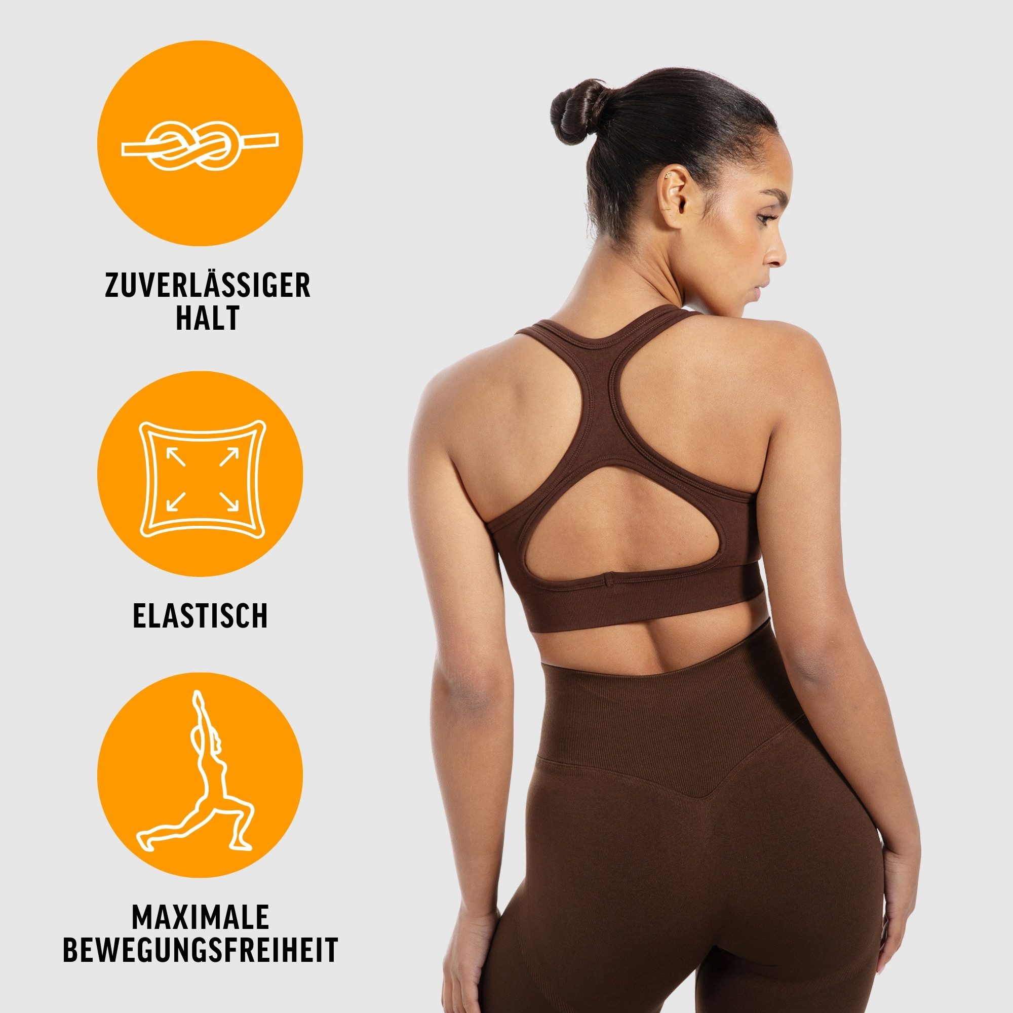Smilodox Sport-BH Louisa, Blickdicht Rutschfester Sport Bra, Gerippter Stoff Top Shaped Fit ärmelloses Oberteil, Atmungsaktives Yoga Tank Top